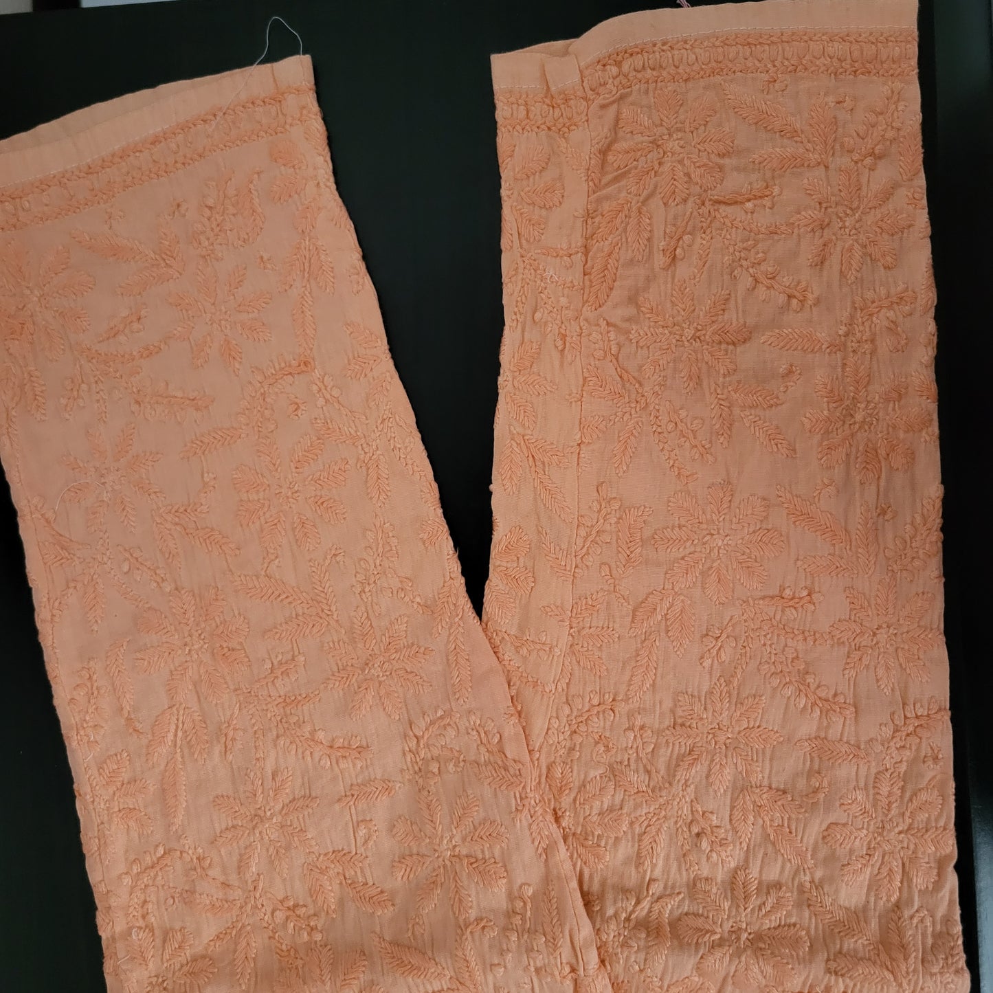 Cotton Chikankari Stretchable Pants (Peach)