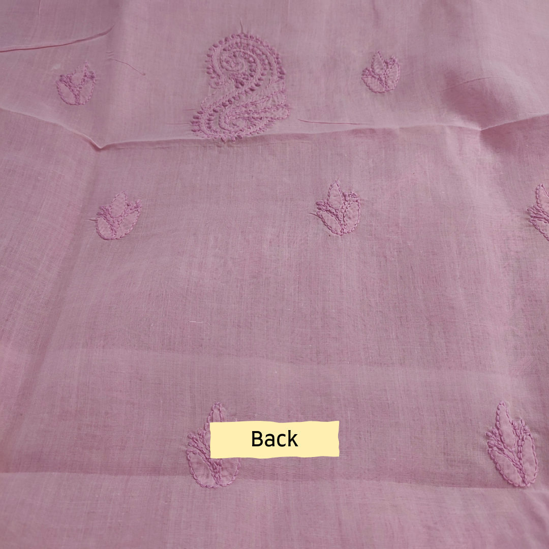 Cotton Chikankari Kurta Fabric (Lavender)