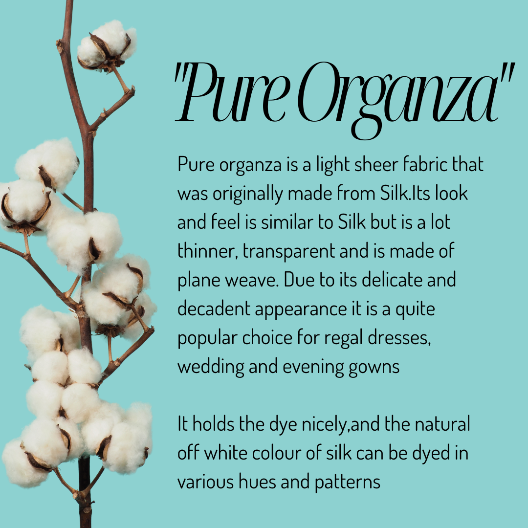 Pure Organza Silk Kurta Fabric along with Dupatta - Peach