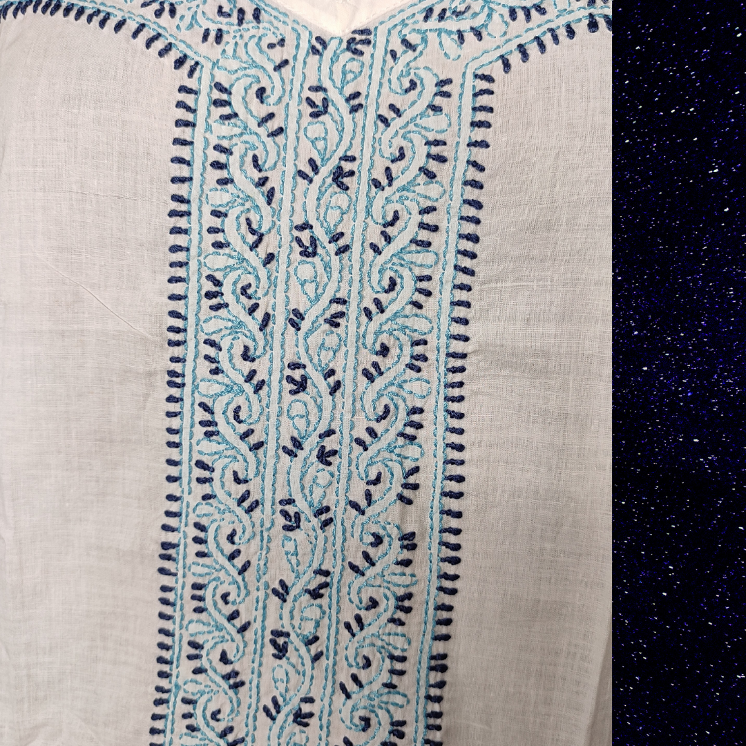 Cotton Chikankari Tunic Top (White)