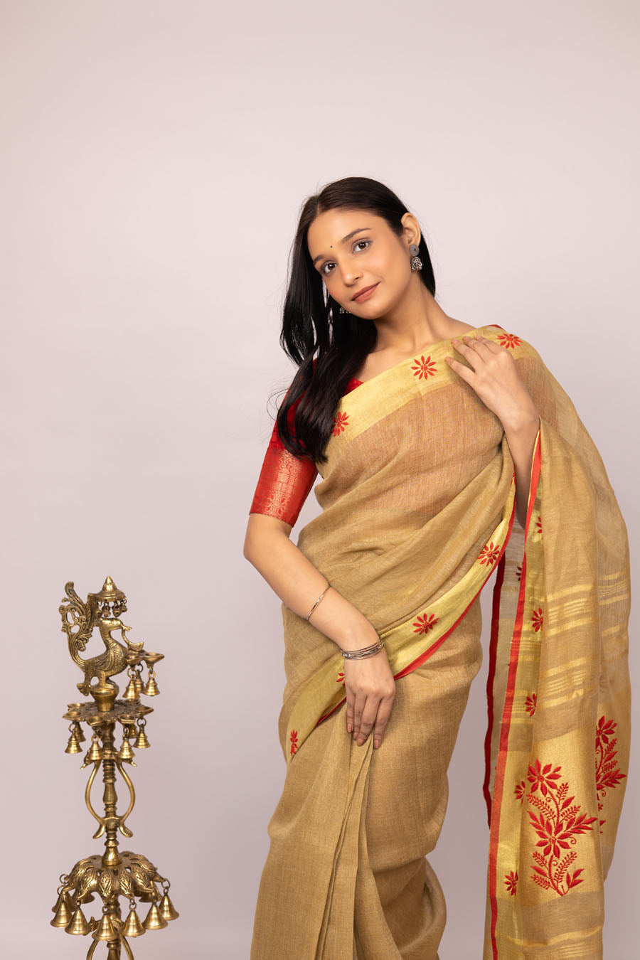 Linen Chikankari Sarees | Authentic Lucknow Hand Embroidery | Manjari Chikankari
