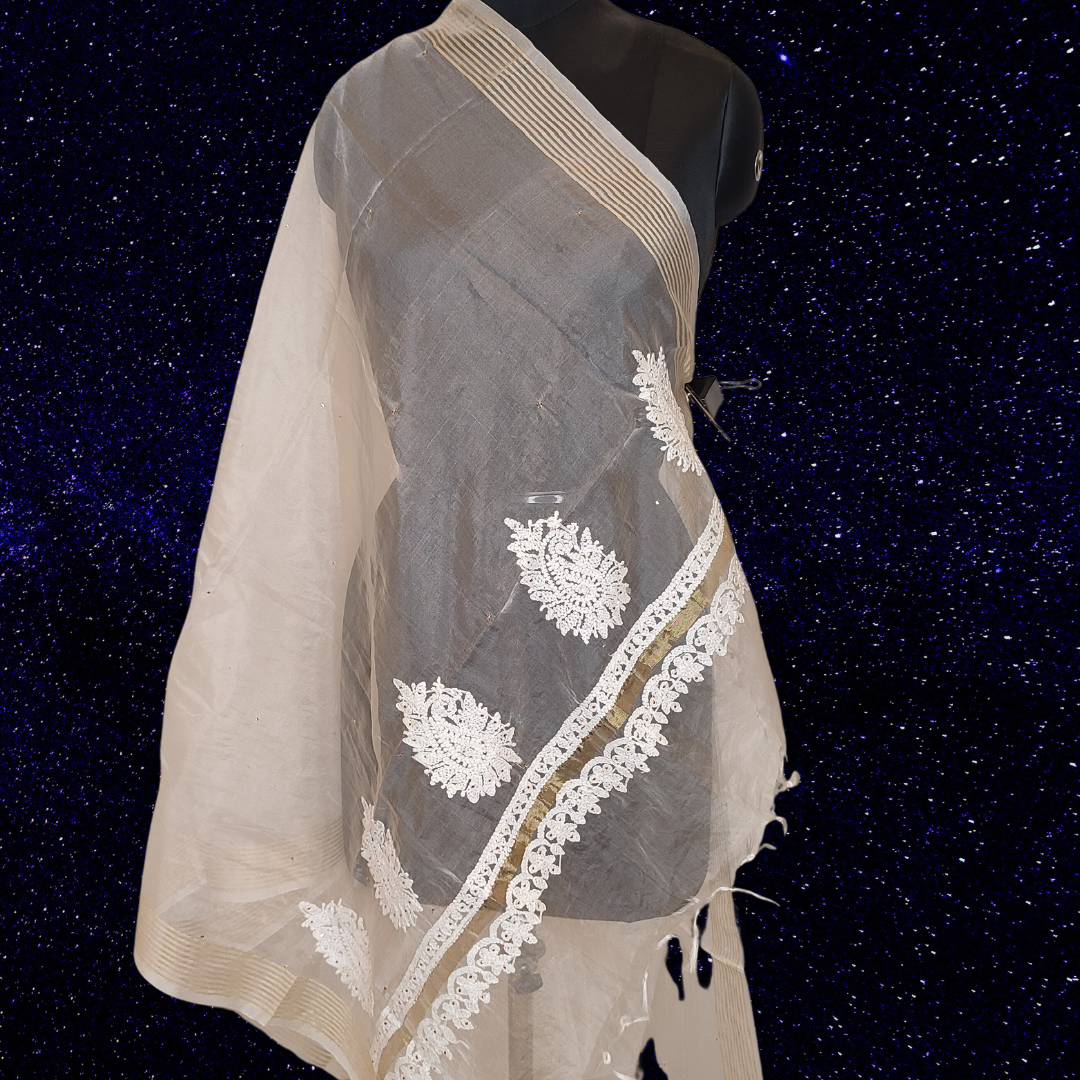 Organza Dupatta | White