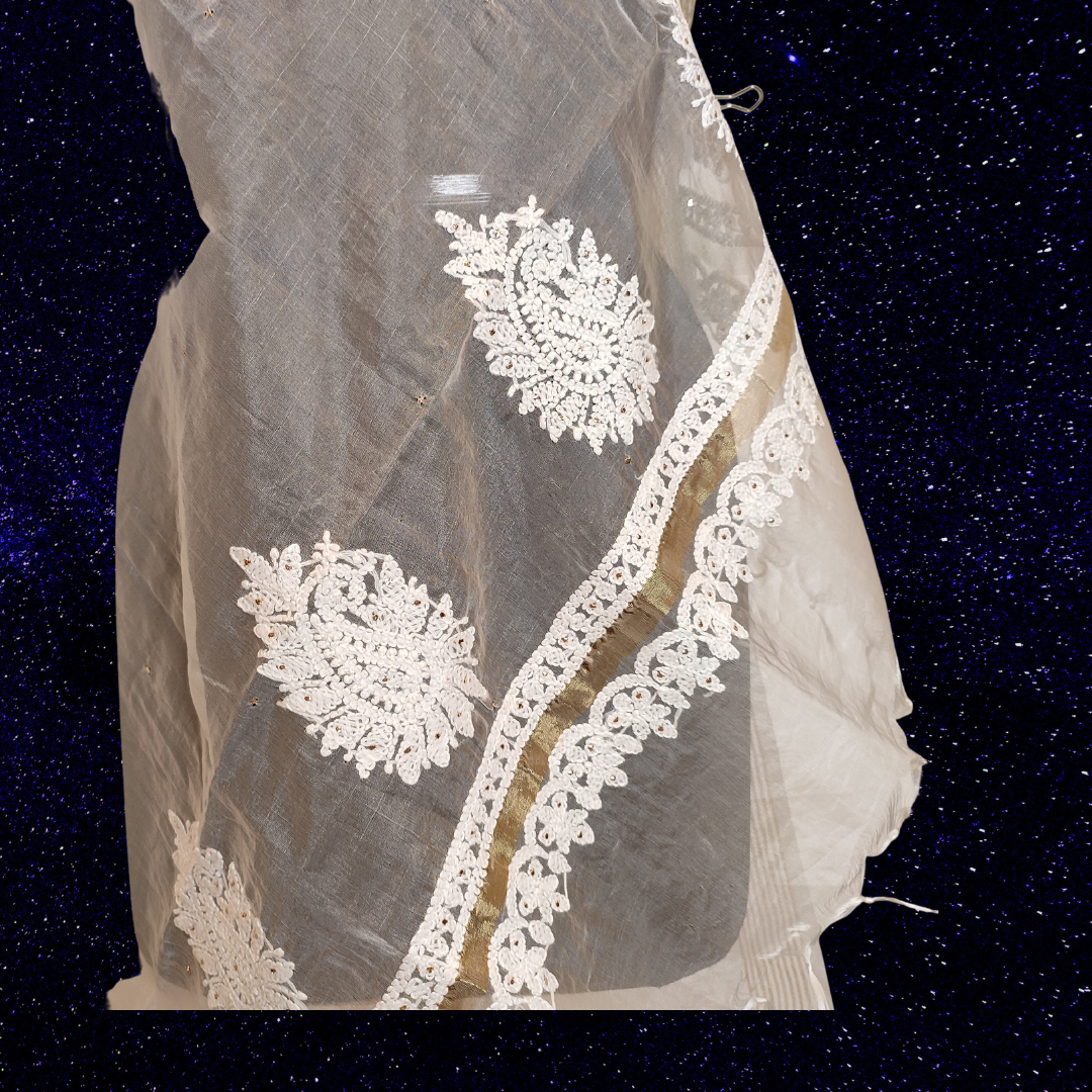 Organza Dupatta | White