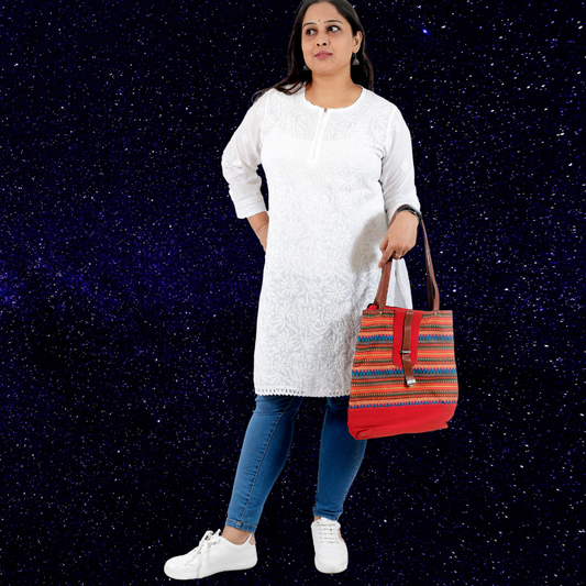 Cotton Chikankari Kurta (White)