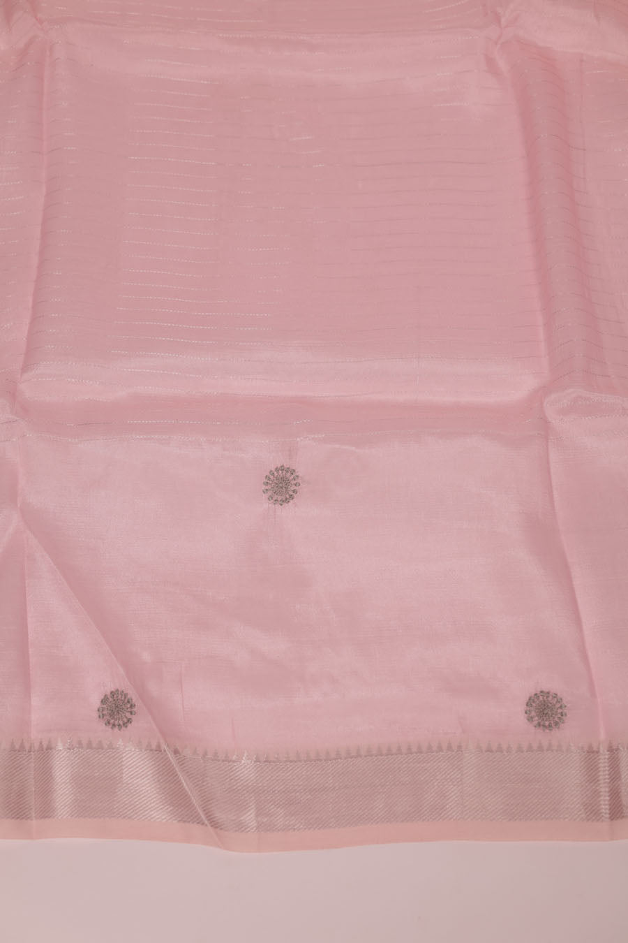 Vidushi | Nude Pink Mangalgiri Pattu Silk Chikankari Saree