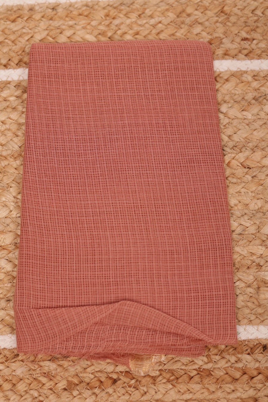 Vidushi | Blush Peach Kotadoriya Cotton Chikankari Saree