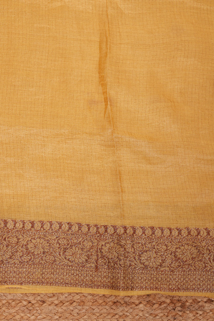 Chitralekha | Sunflower Yellow Tussar Silk Kota zari  Chikankari Saree