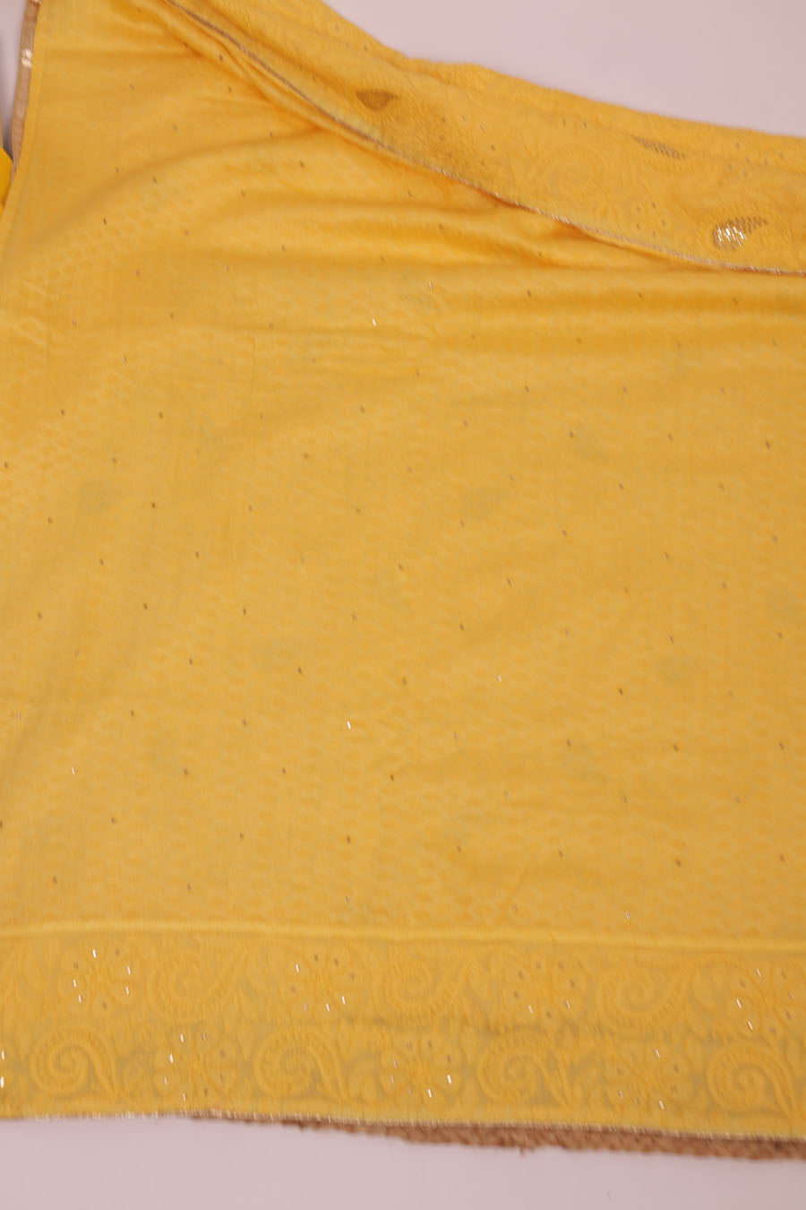 Urvashi | Turmeric Yellow Chanderi Silk Chikankari Saree