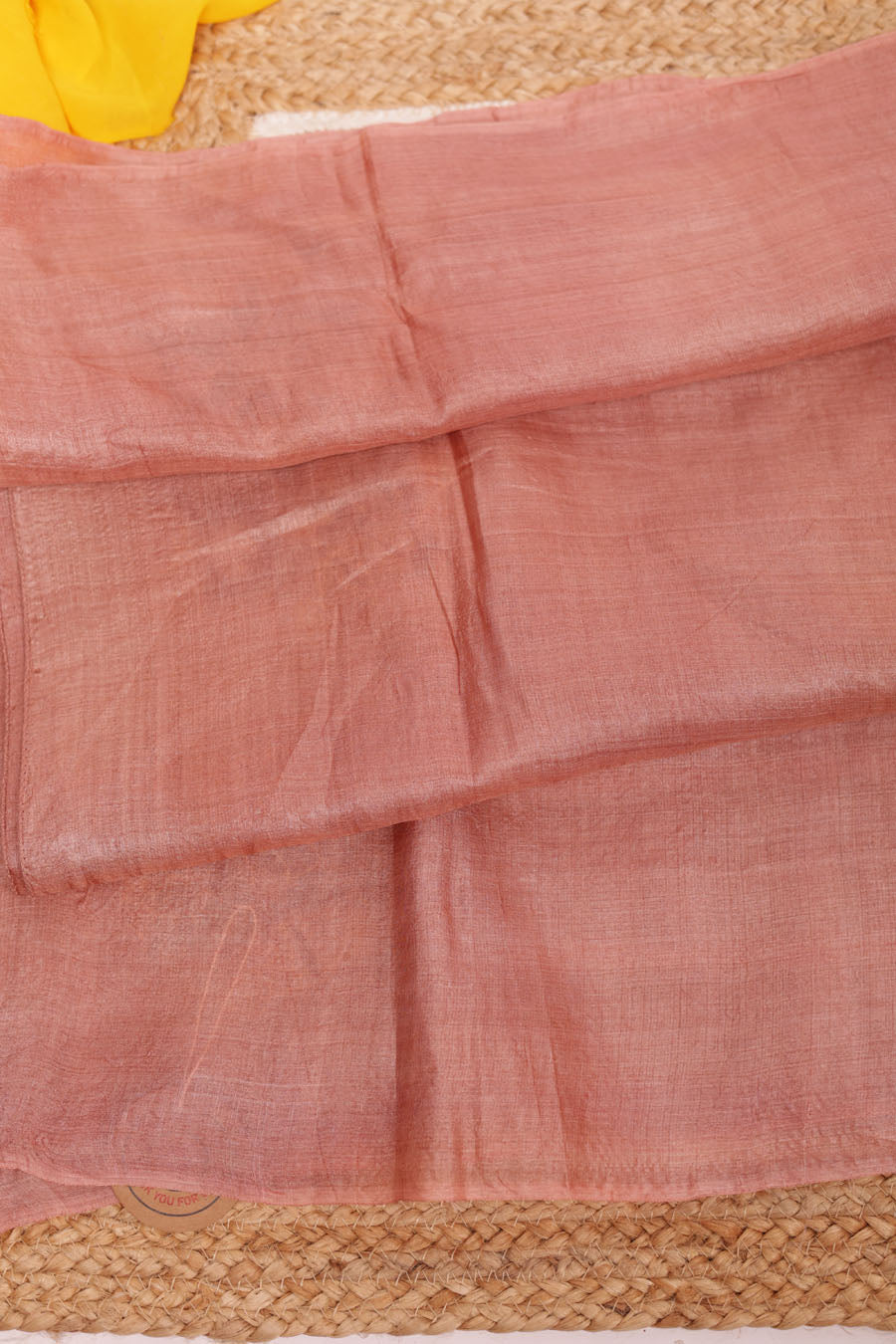 Urvashi | Peach Blossom Tussar Silk Chikankari Saree