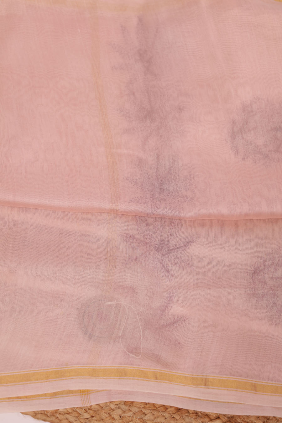 Vidushi | Rose Gold Chanderi Silk Chikankari Saree