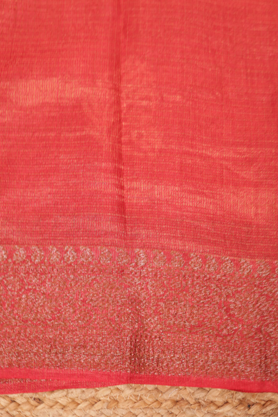Chitralekha |Tomato Red Tussar Silk Kota zari Chikankari Saree