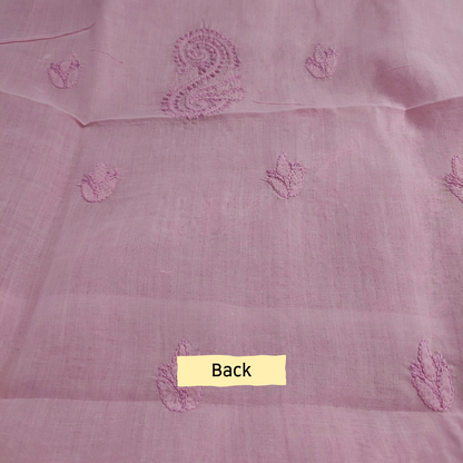 Cotton Chikankari Kurta Fabric (Lavender)