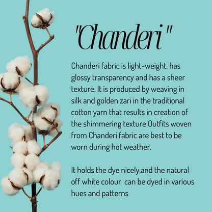 Mul Chanderi Semi Stitch Chikankari Anarkali Kurta fabric and Dupatta-Dyeable (Pink)