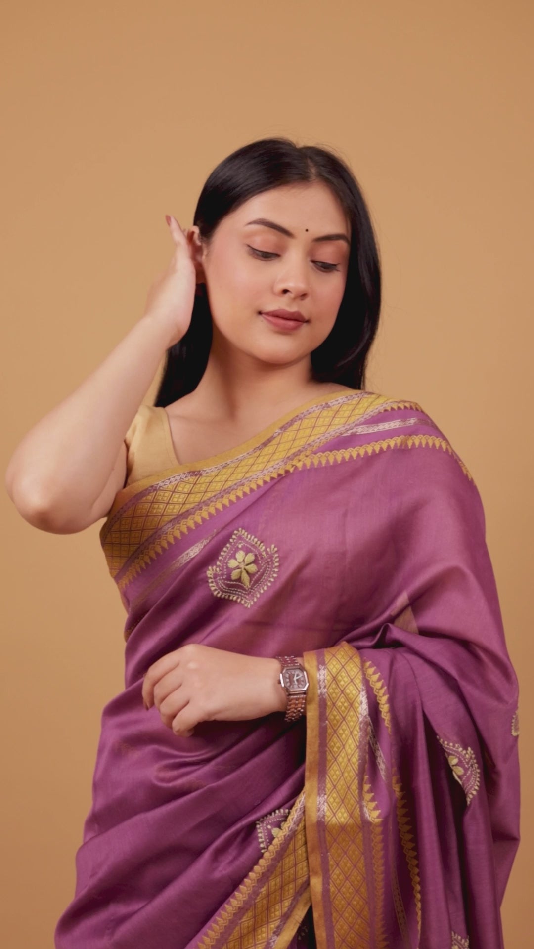 Surmayi | Jamuni Mangalgiri Cotton Chikankari Saree