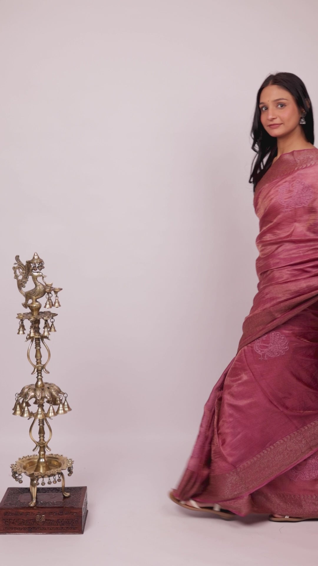Chitralekha | Plum Tussar Silk Kota zari Chikankari Saree