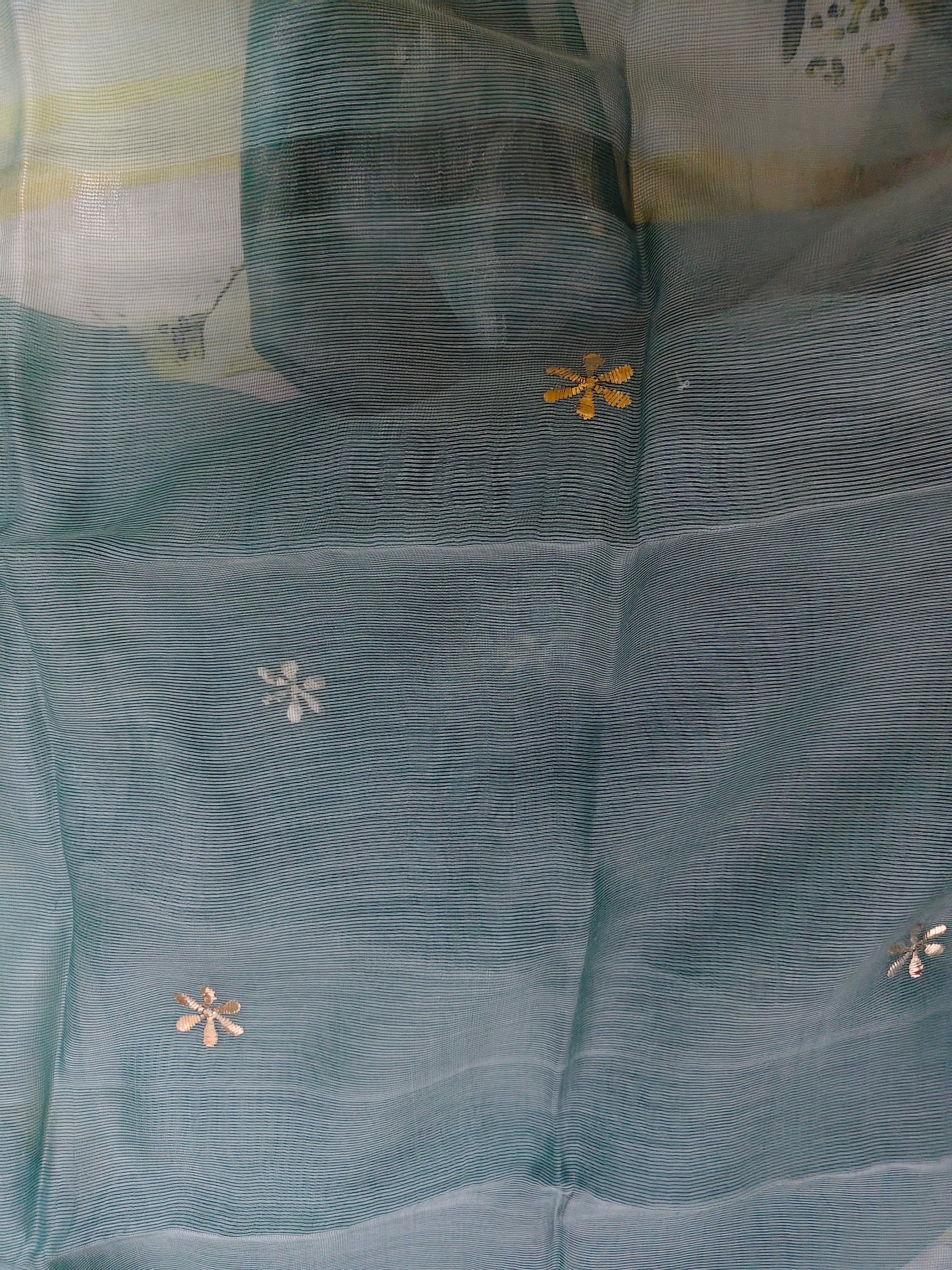Unstitched Kurta Dupatta Fabric | Chanderi Tissue | Sage Green