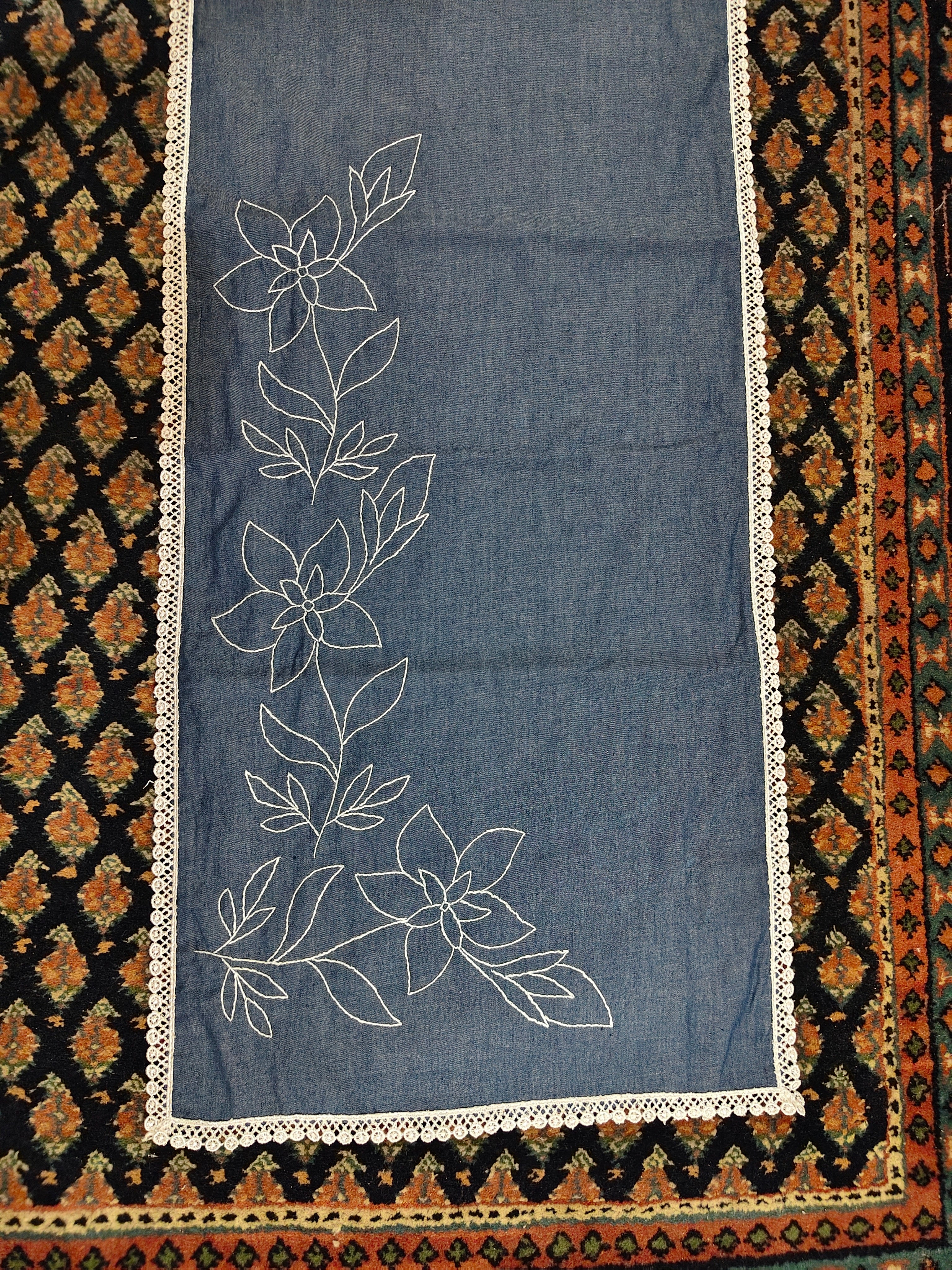 Spandan | 14" x 60"| Denim | Blue