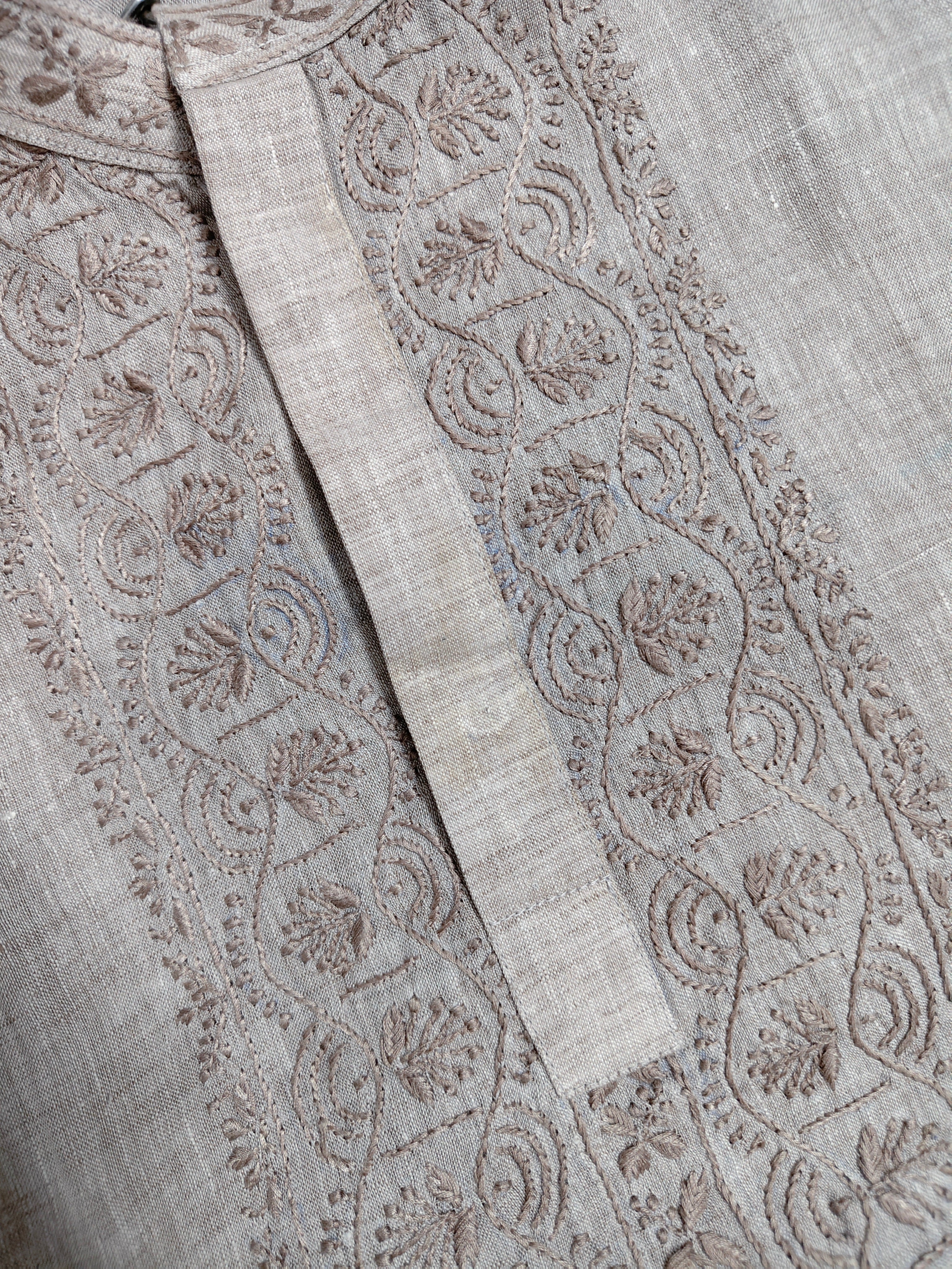 Agastya | Pure Linen  Short Kurta- Beige
