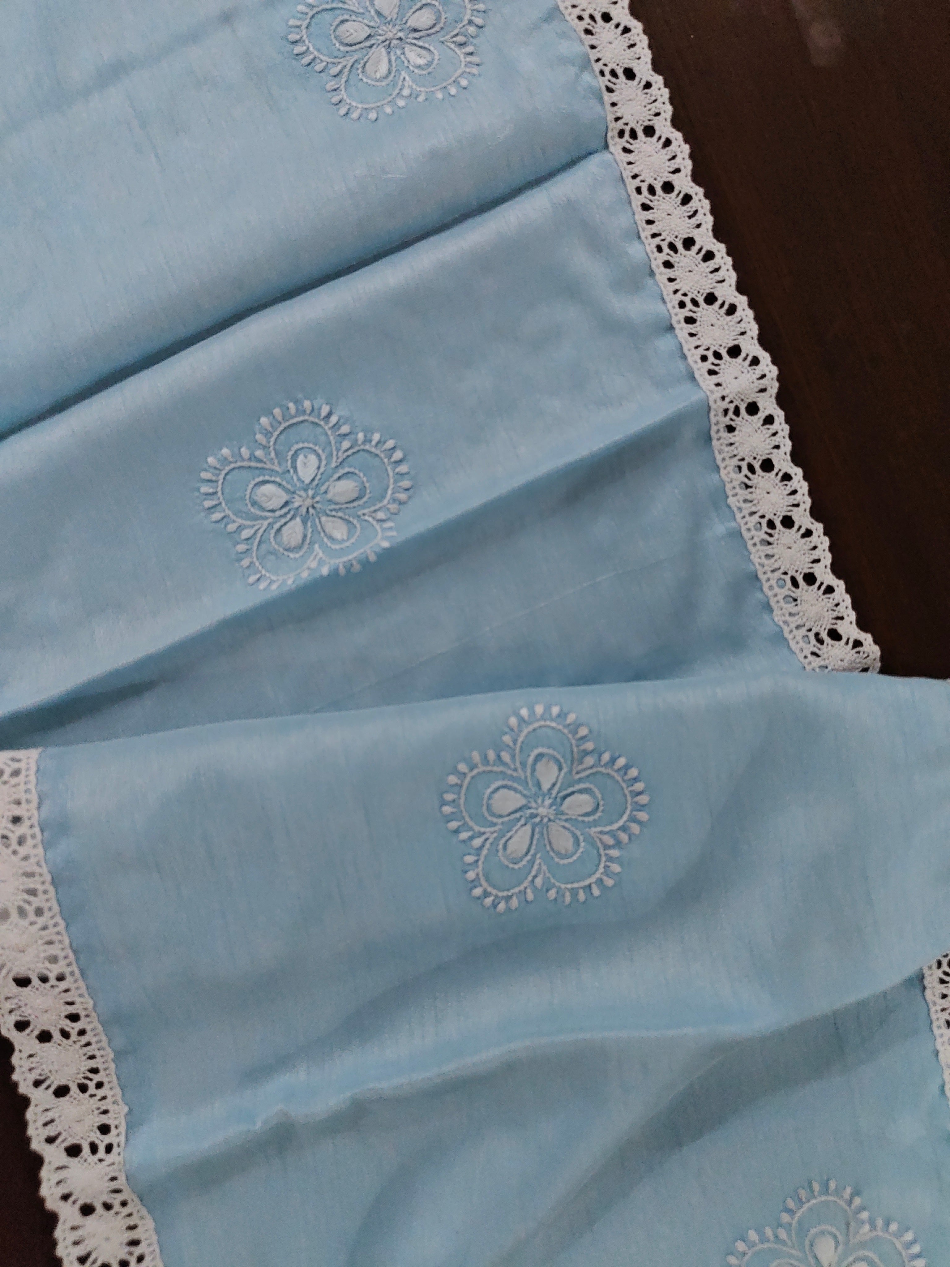 Spandan | 13" x 43" | Sky Blue | Viscose Silk Runner