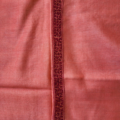 Moonga Silk Mens Chikankari Half Shirt Fabric (Rust )