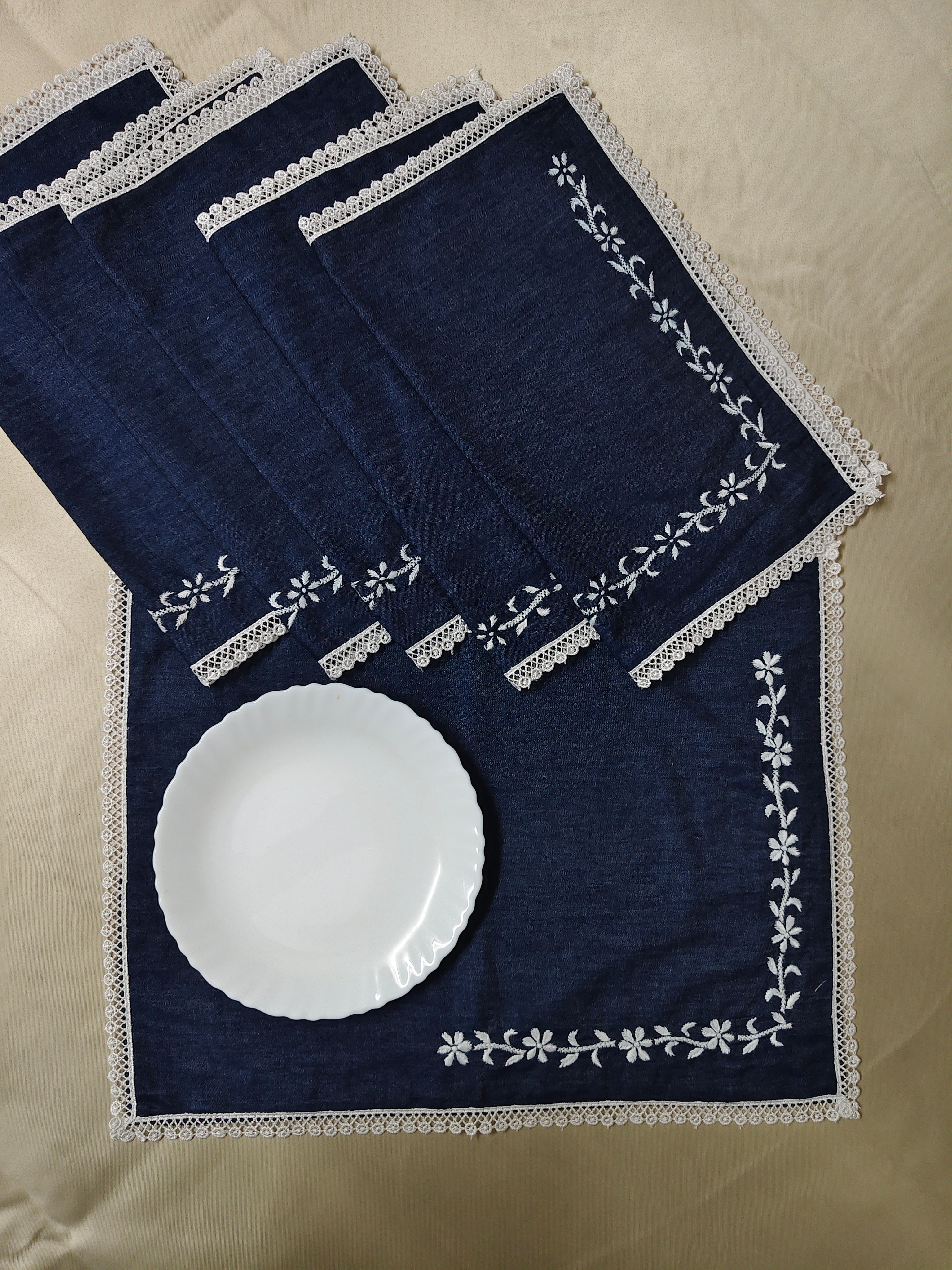 Spandan | 13" x 17"| Blue | Denim dining Mats