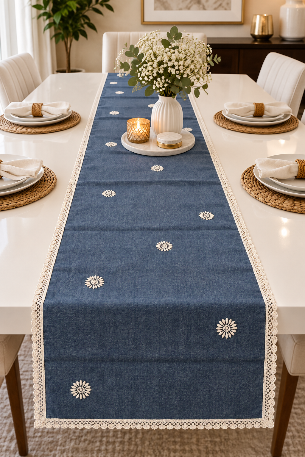 Spandan | 14" x 60"| Denim | Blue