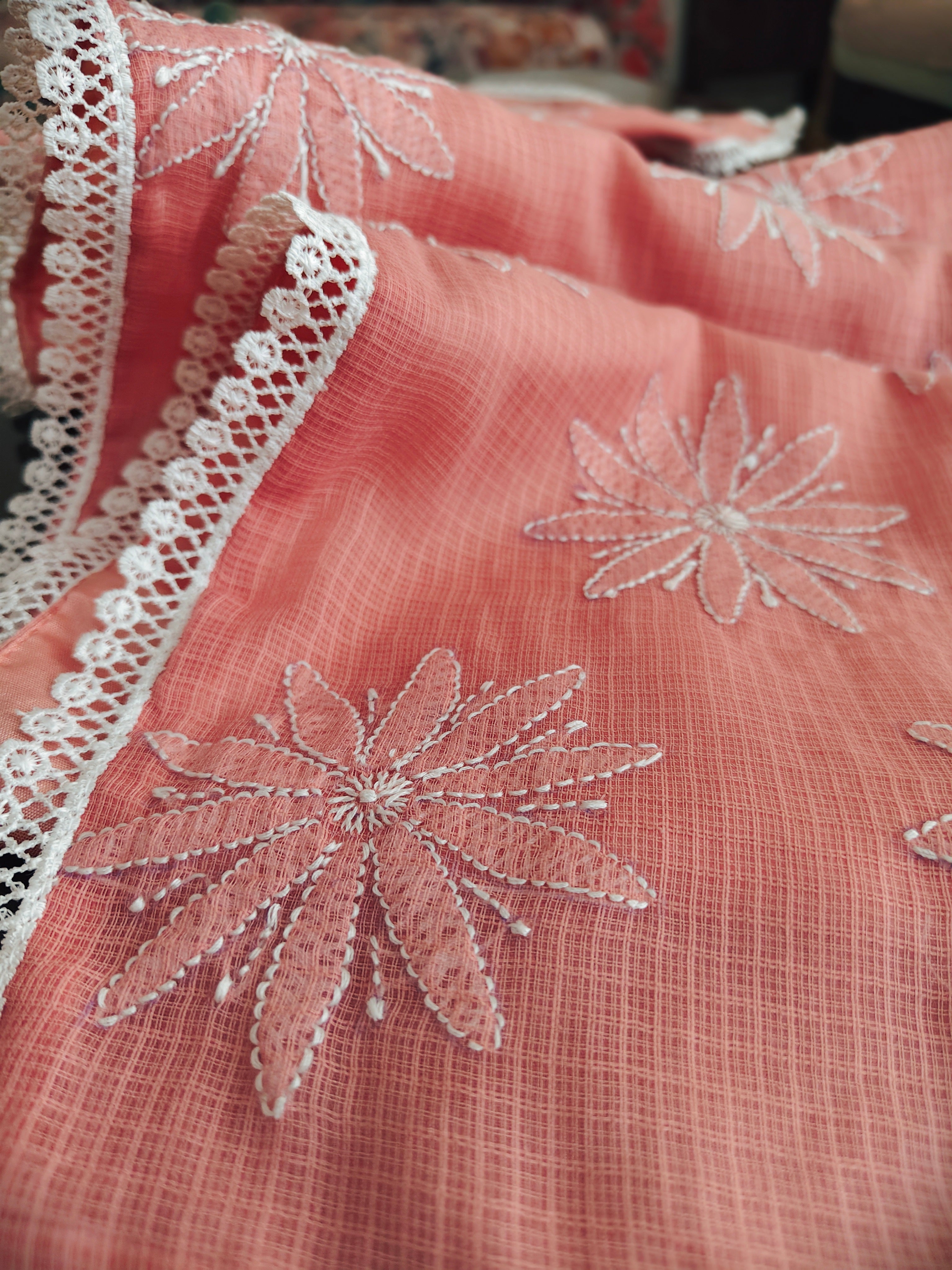 Spandan | 14" x 58"| Pink | Kota cotton