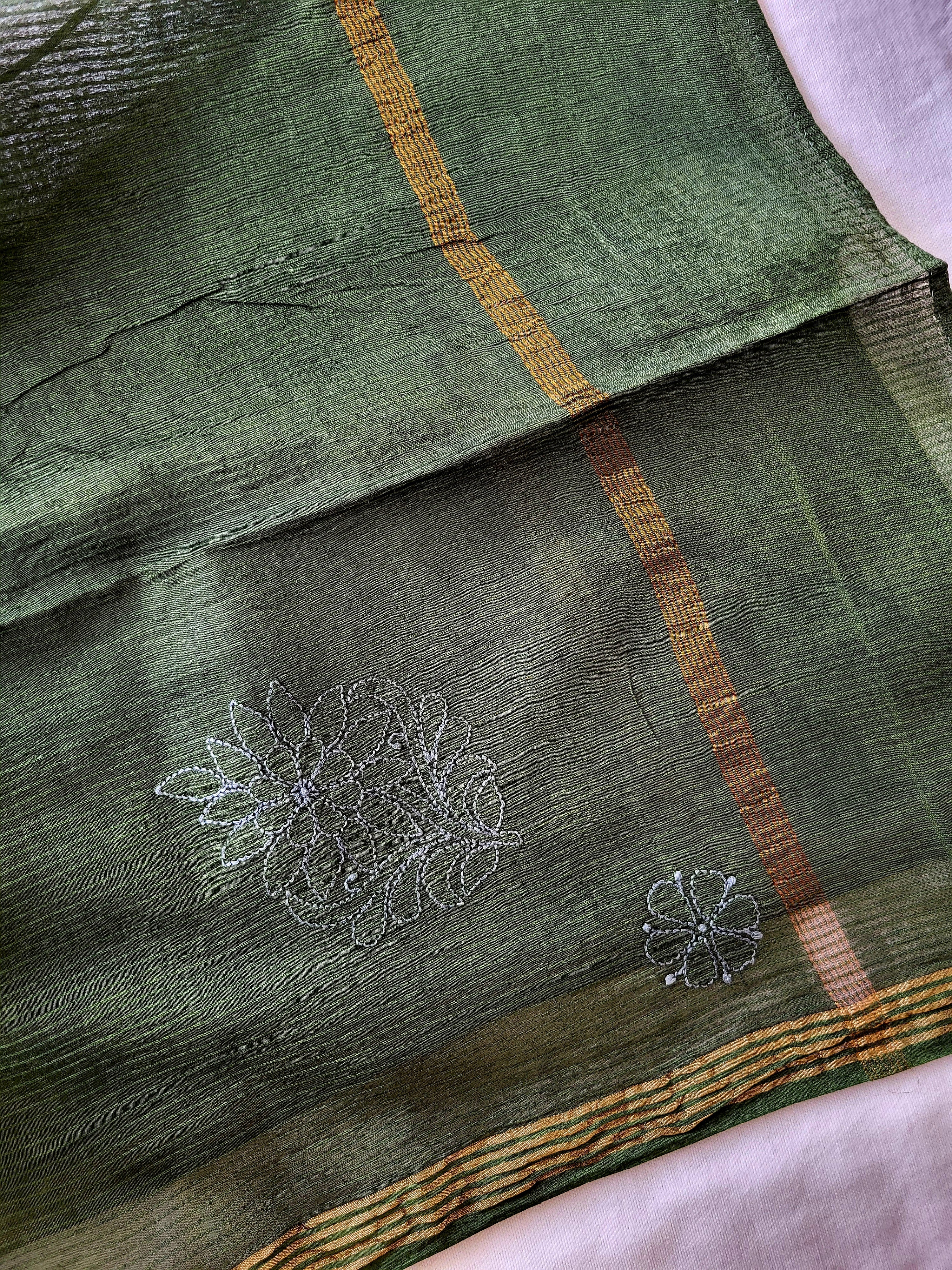 Chanderi Cotton Dupatta | Green