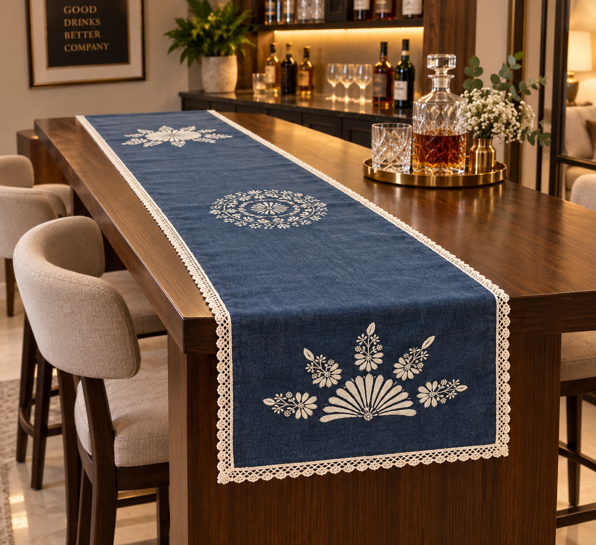 Spandan | 14" x 60"| Denim | Blue