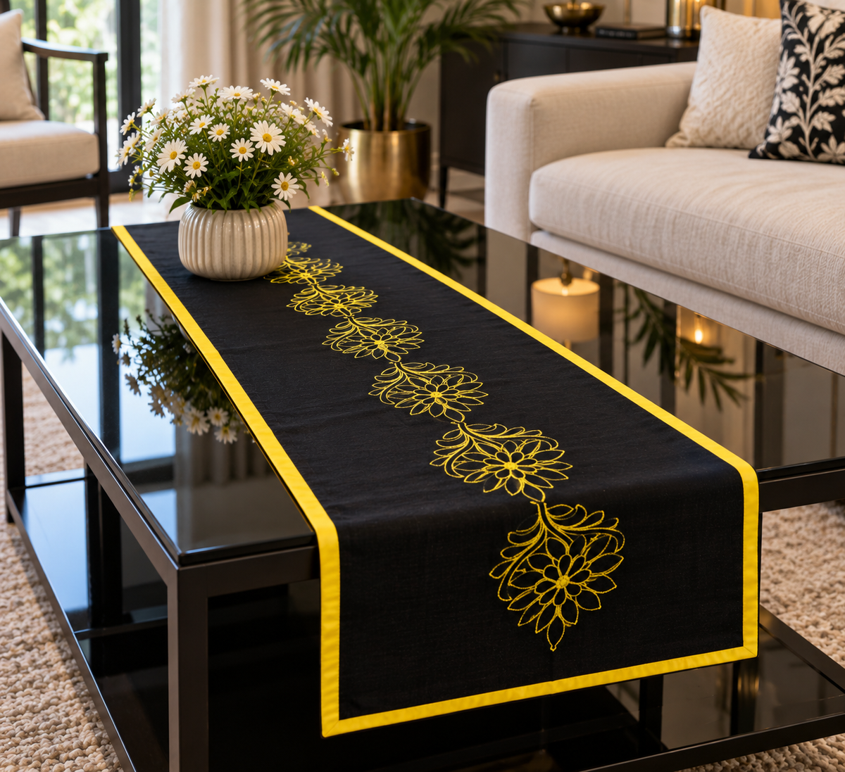 Spandan | 14" x 46" | Black | Viscose Silk