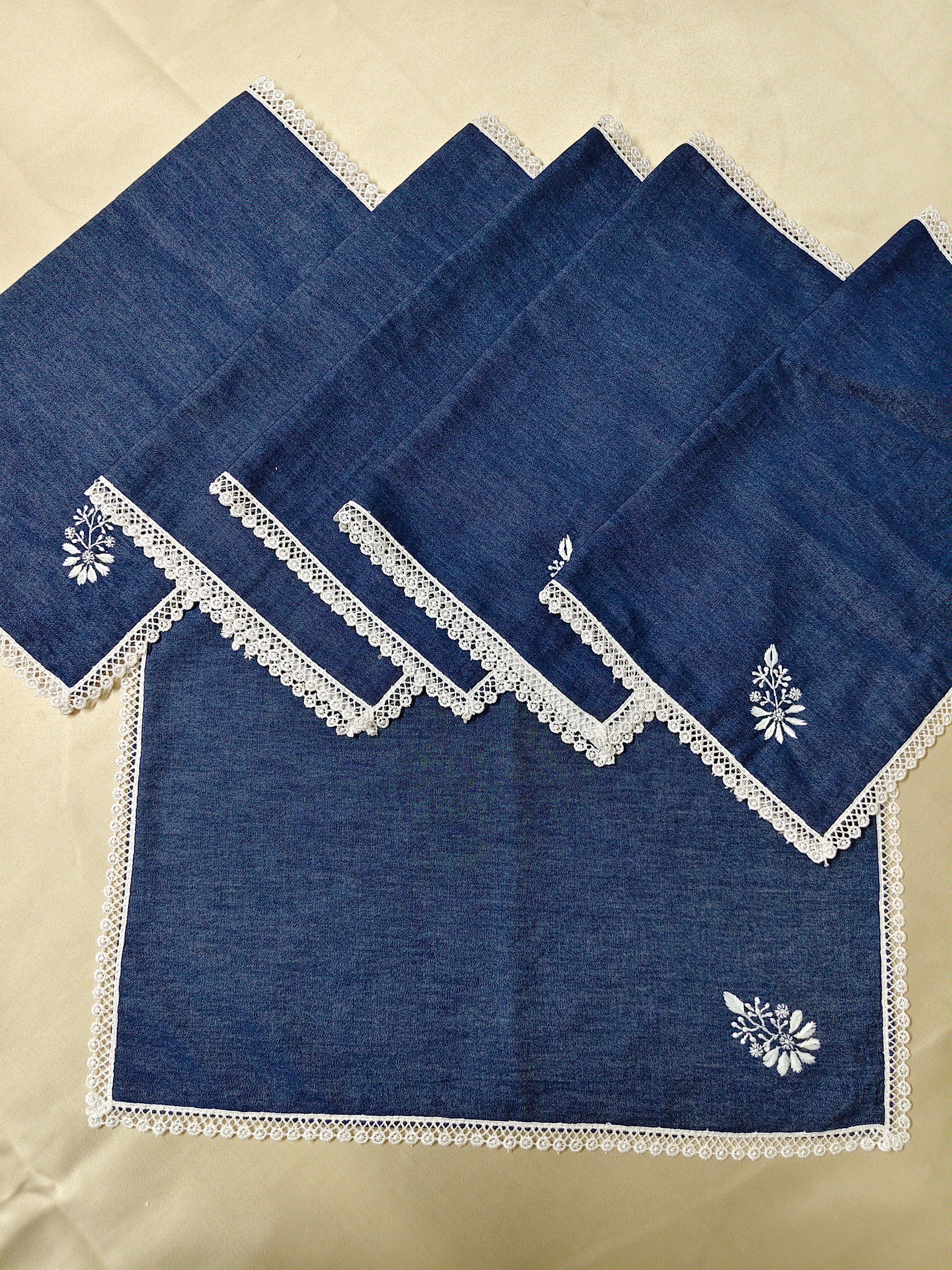 Spandan | 13" x 17"| Blue | 6 Denim Dining Mats