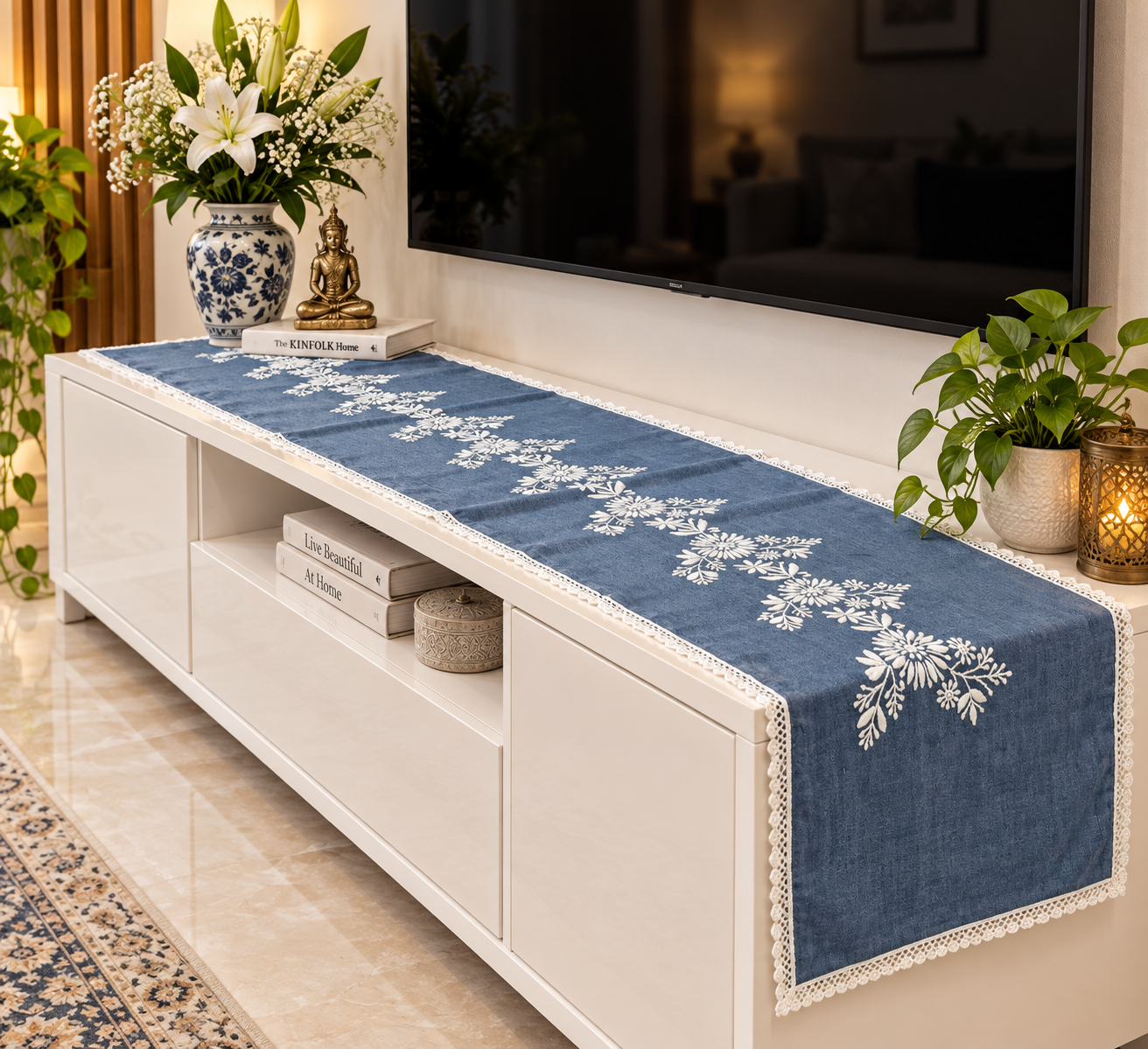 Spandan | 14" x 60"| Denim | Blue