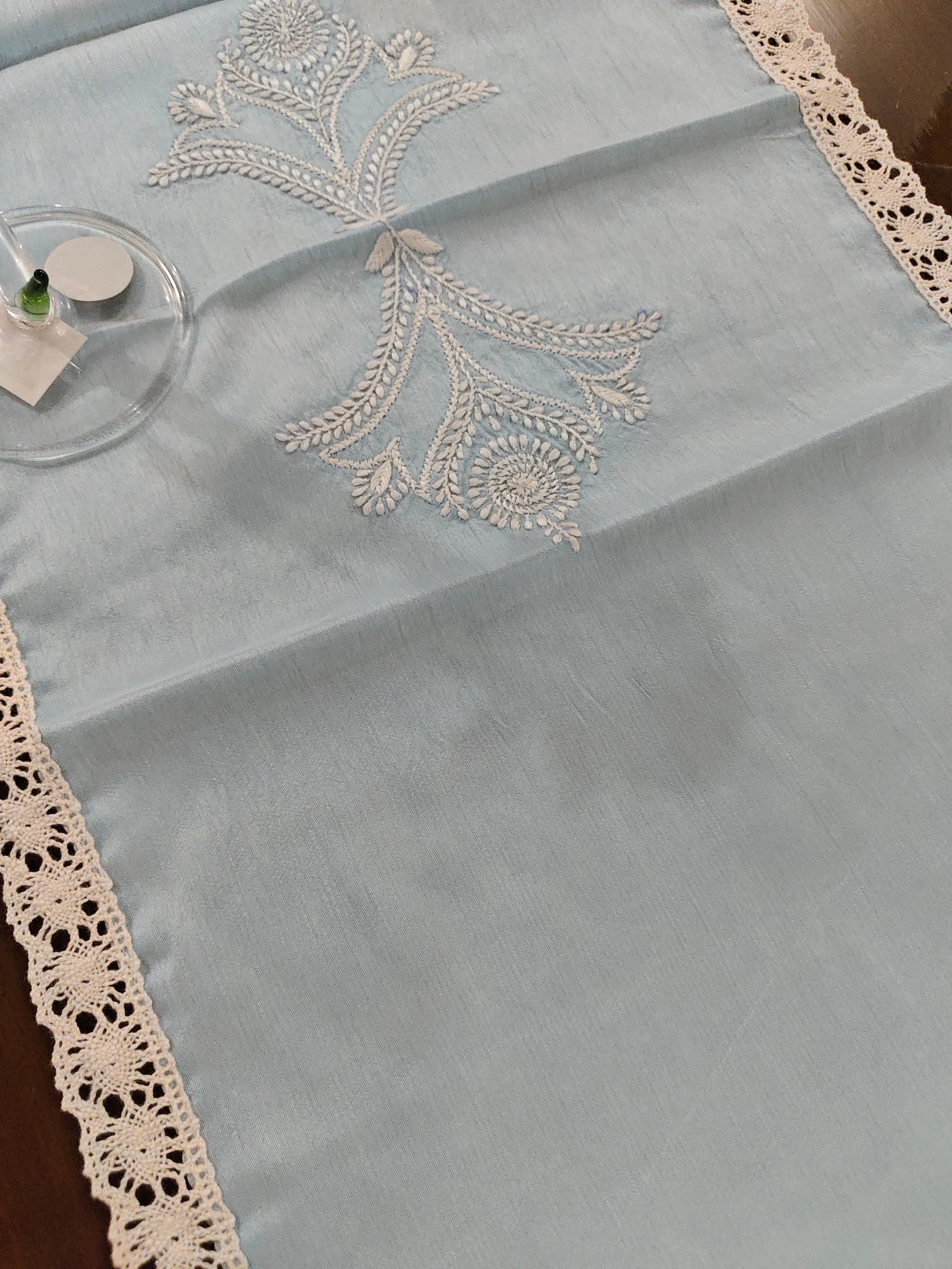 Spandan | 14" x 44" | Sky Blue | Viscose Silk Table Runner