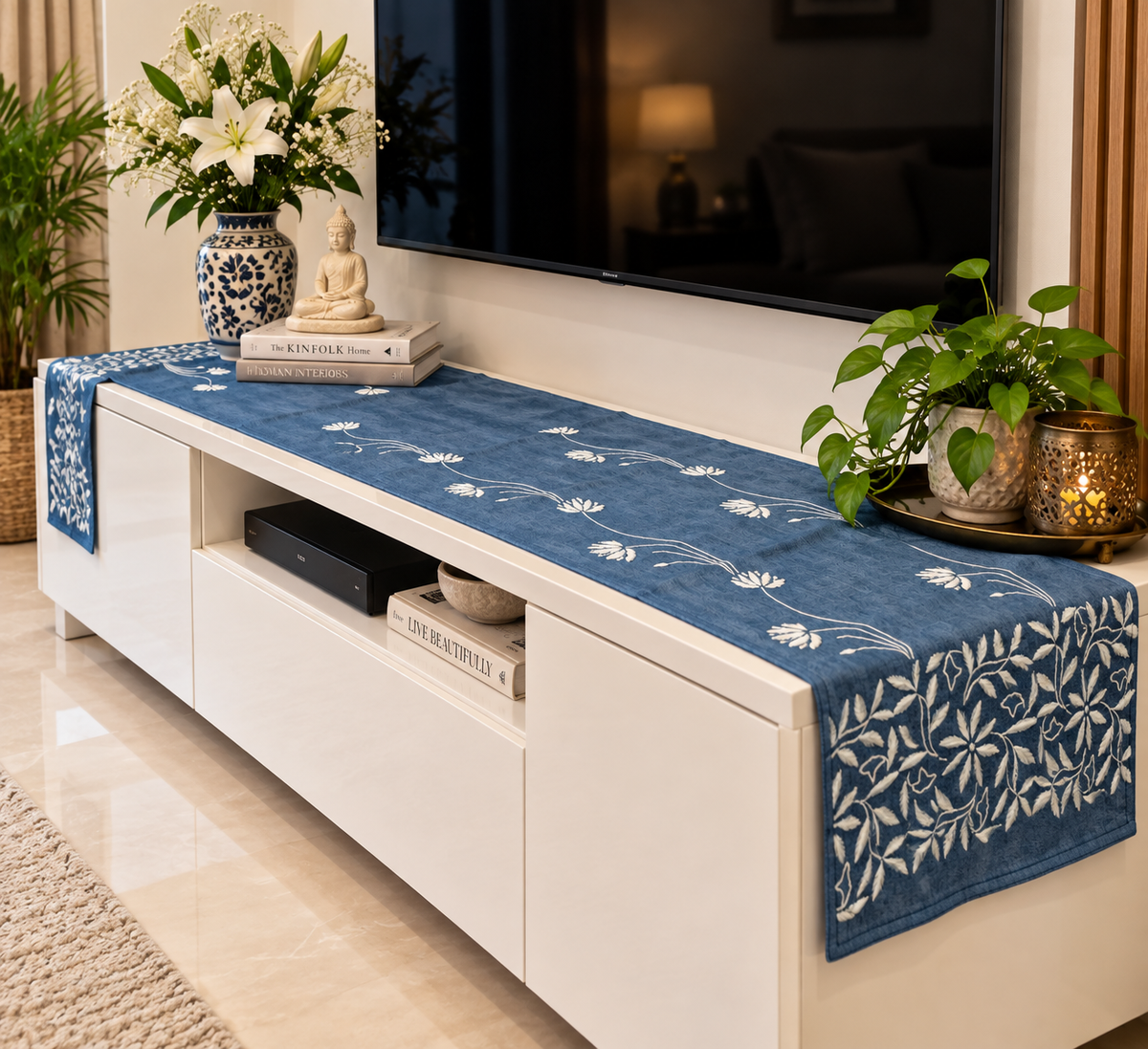 Spandan | 14" x 60"| Denim | Blue