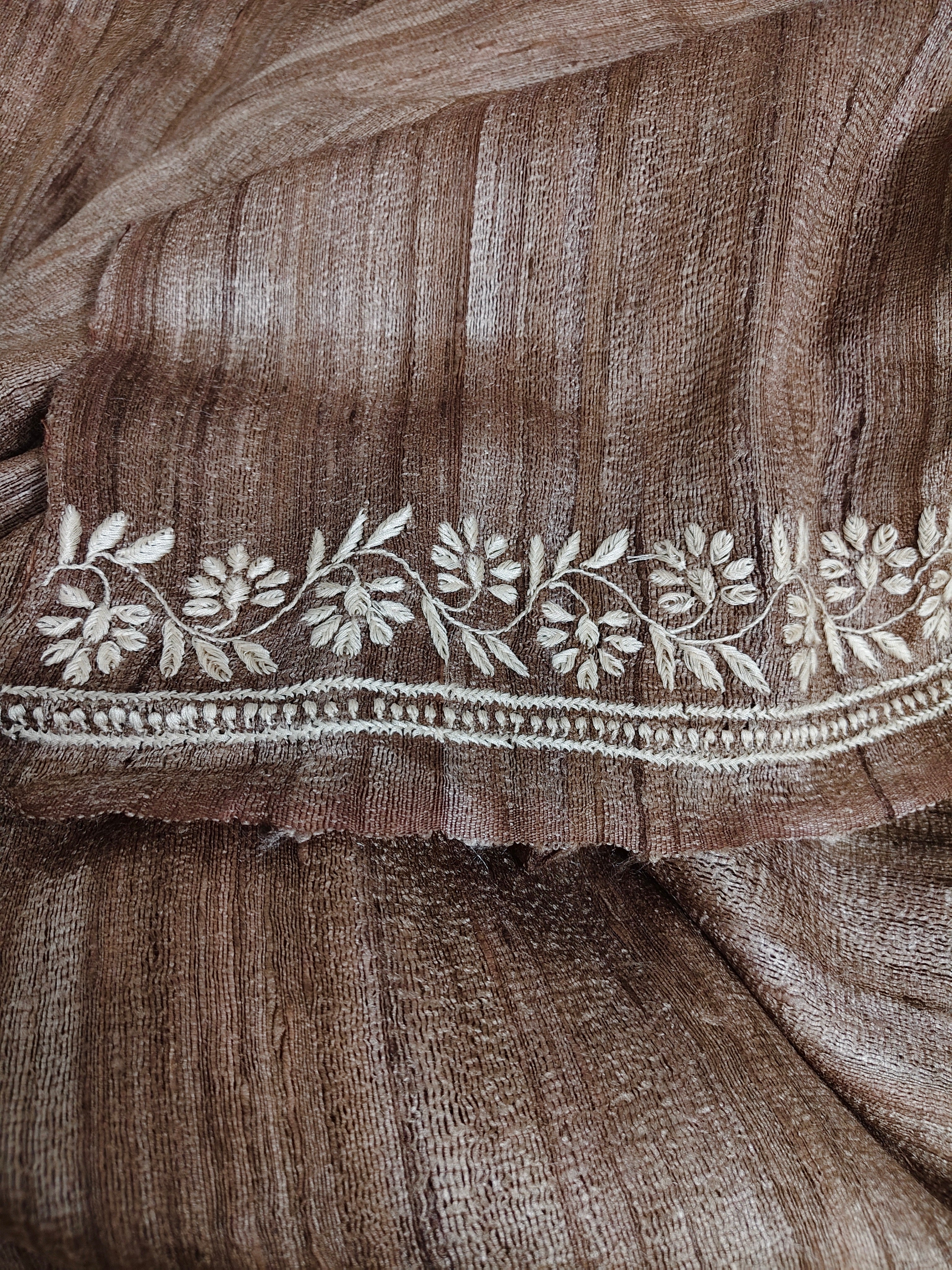 Unstitched Kurta Fabric | Ghicha Silk | Brown