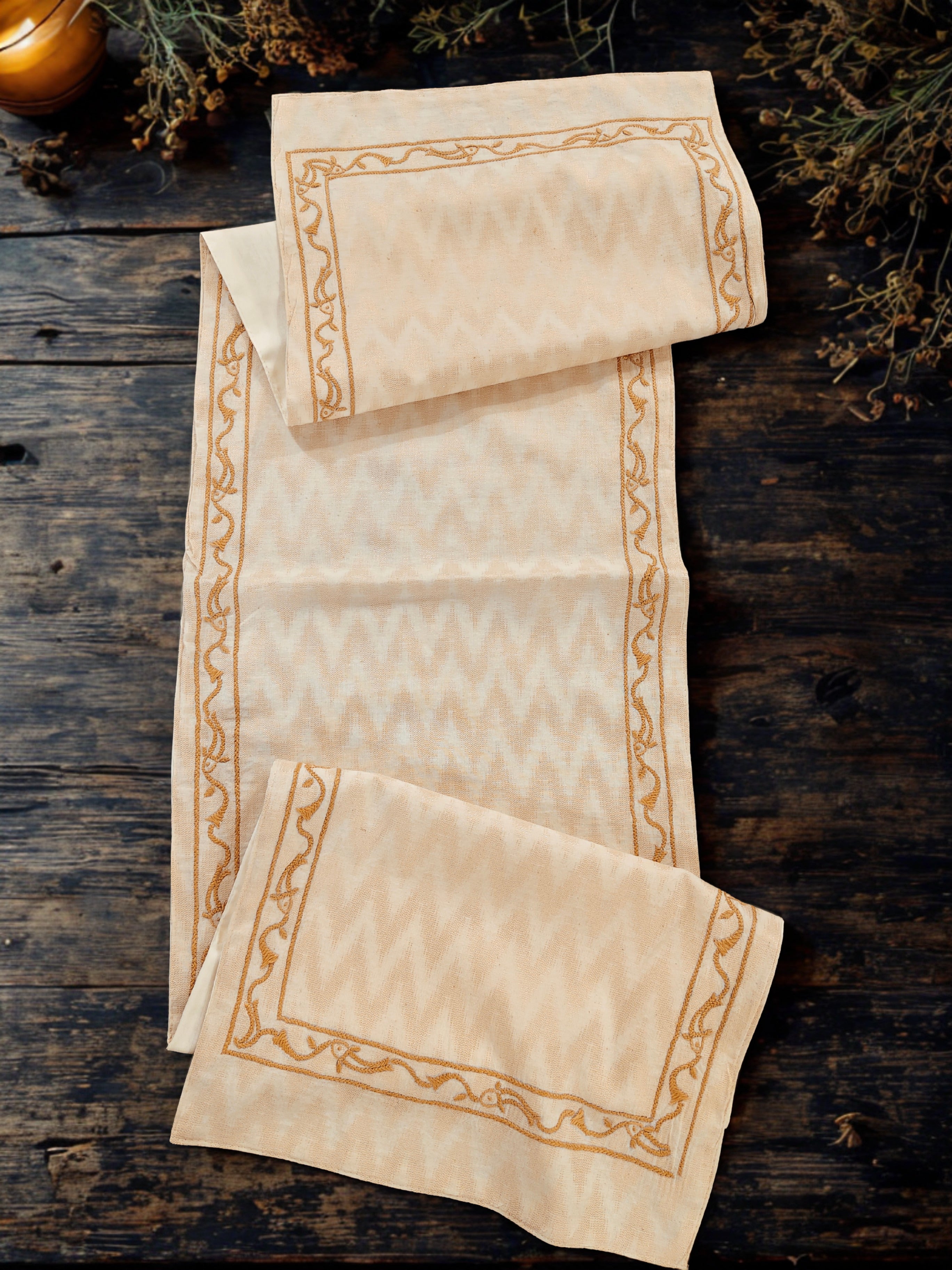 Spandan | 14" x 58"| Beige | Cotton