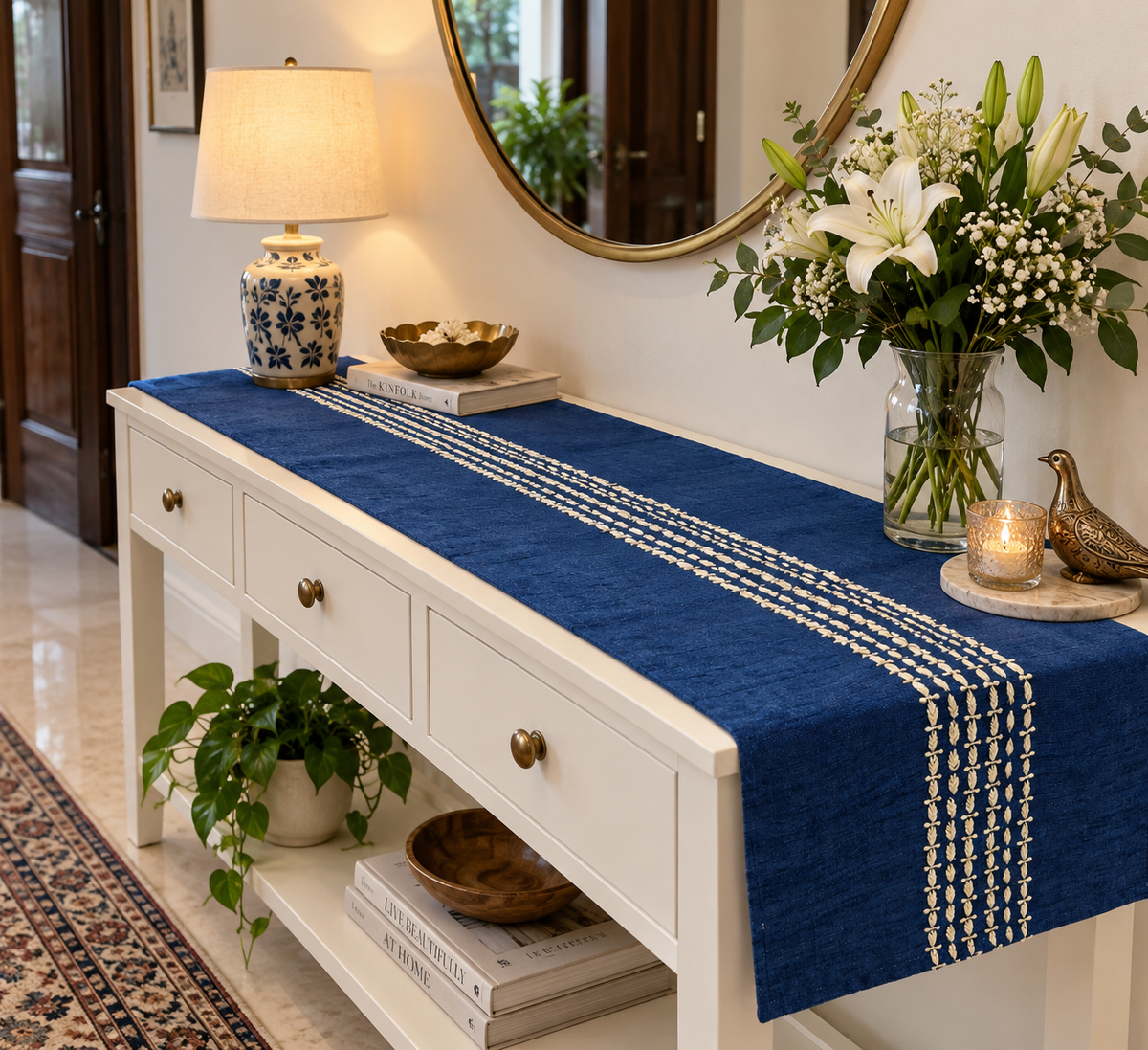 Spandan | 14" x 46"| Blue | Silk