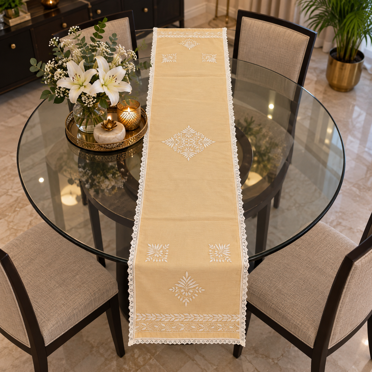 Spandan | 14" x 67"| Beige | Silk