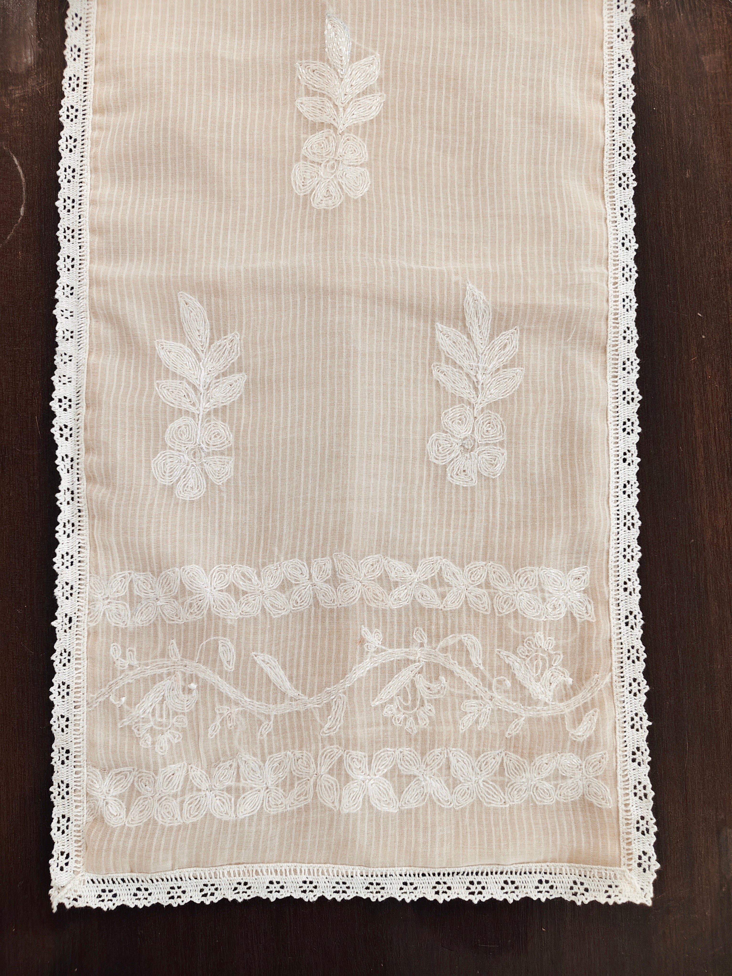 Spandan | 11" x 44"| Cream | MulChanderi