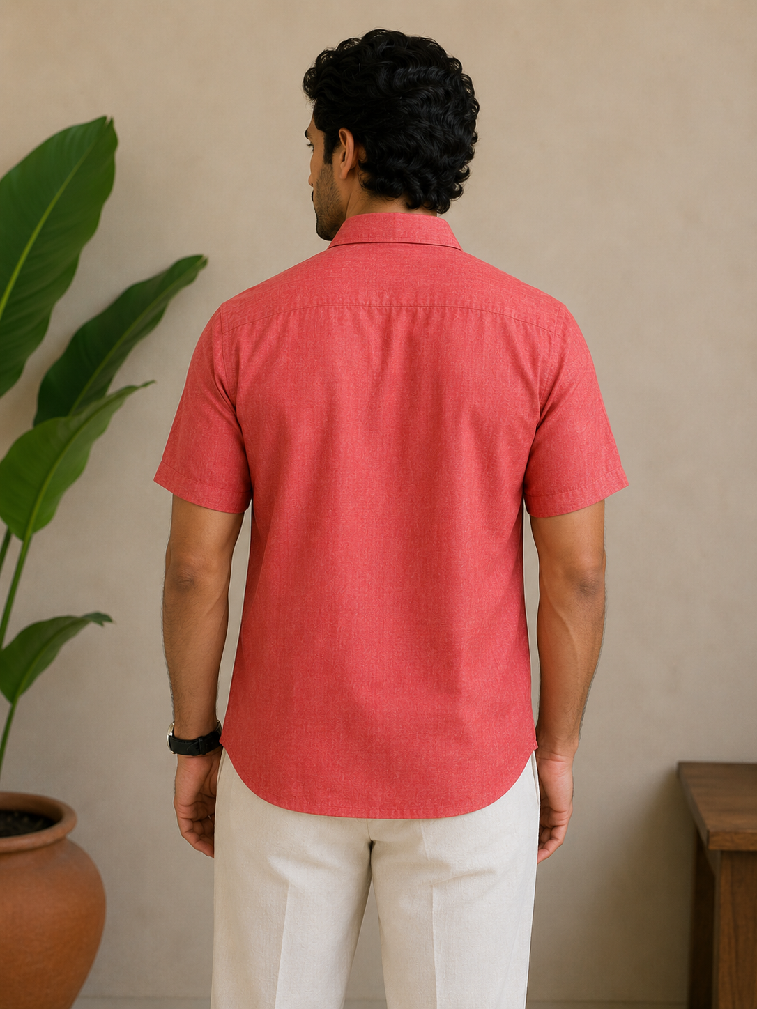 Agastya | Shirt Fabric | Moonga Silk |  Rust