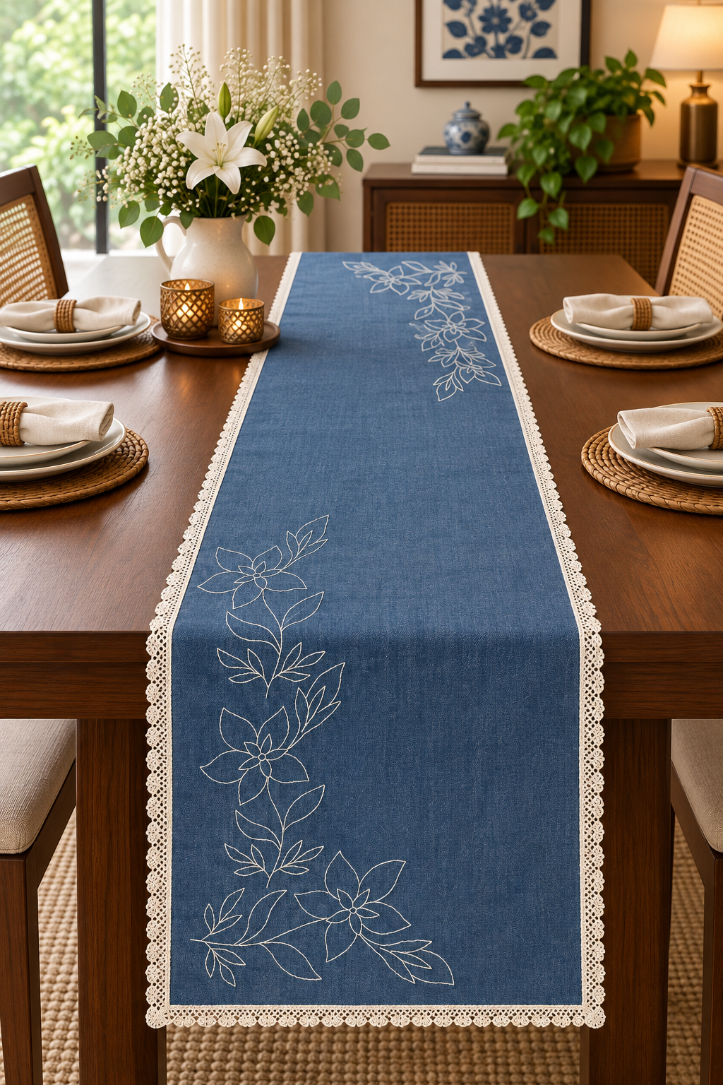 Spandan | 14" x 60"| Denim | Blue