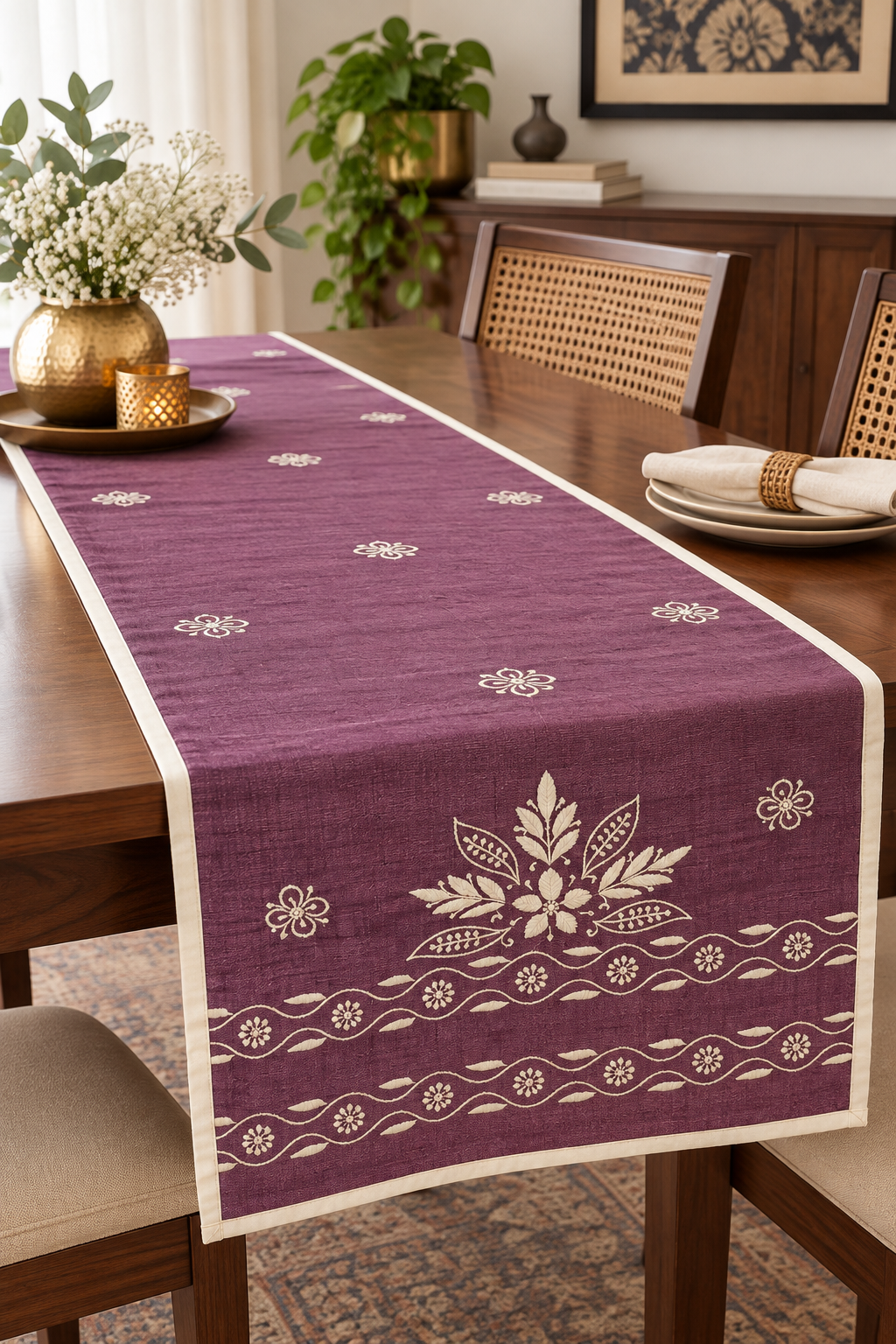 Spandan | 14" x 46"| Wine | Silk