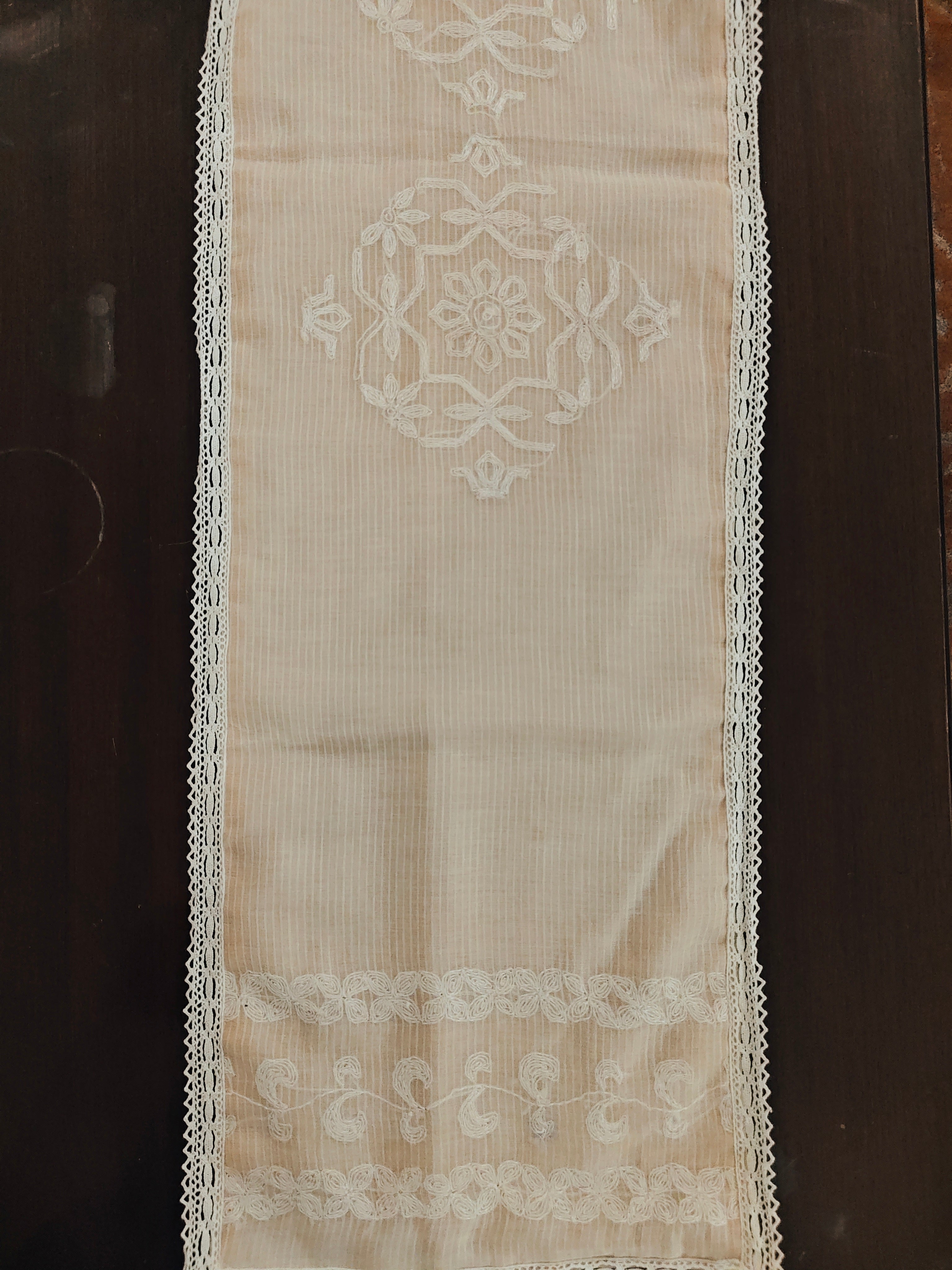 Spandan | 11" x 44"| Cream | MulChanderi