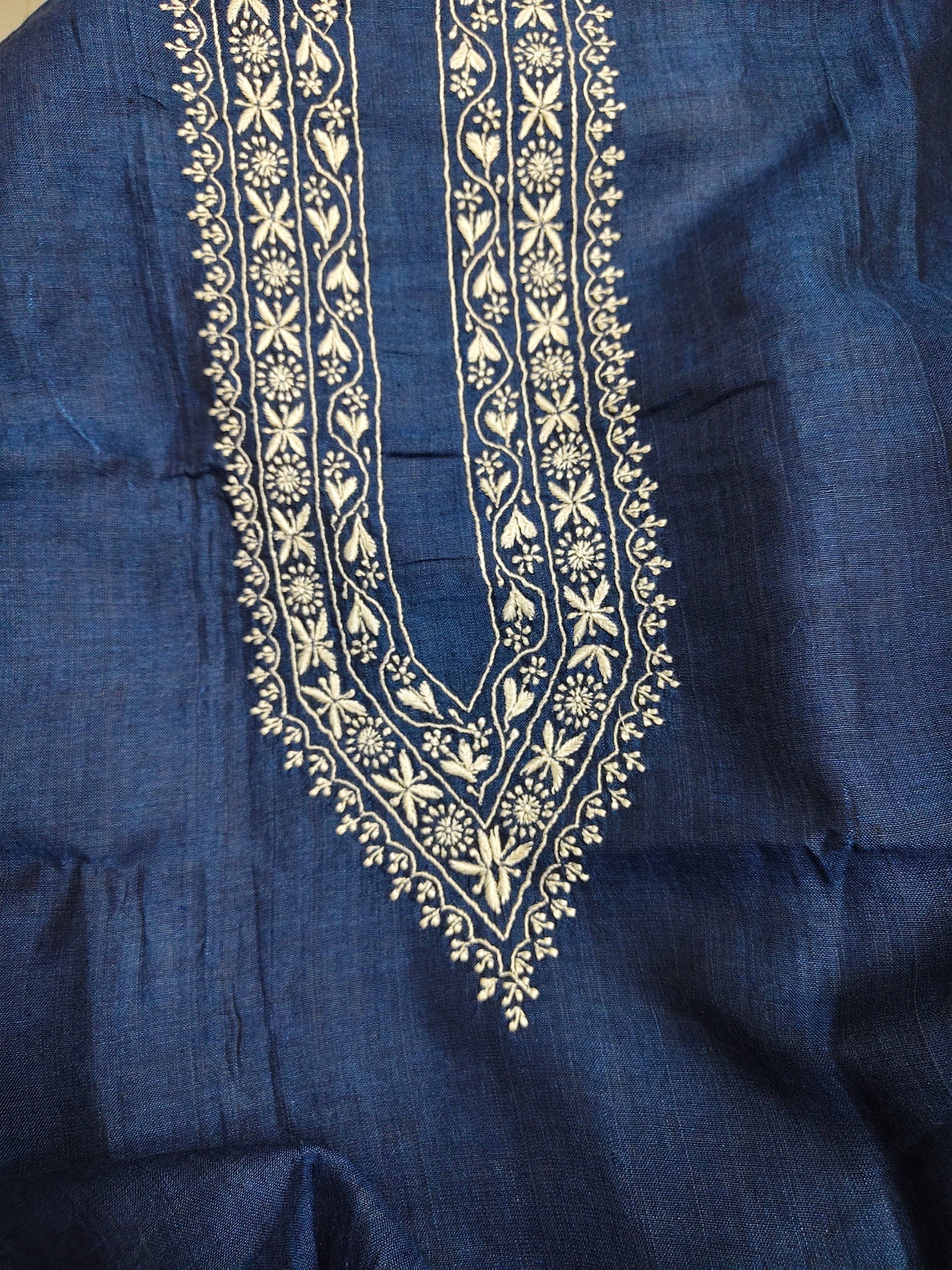 Agastya | Pure Linen | Long Kurta | Coral Blue