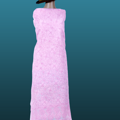 Cotton Chikankari Kurta Fabric (Lavender)