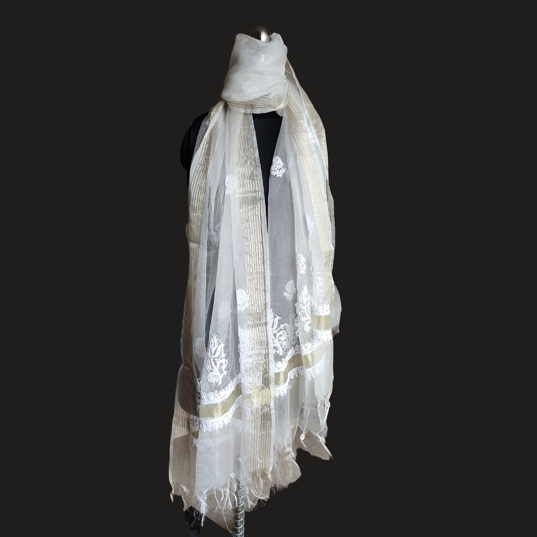 Organza Dupatta | White