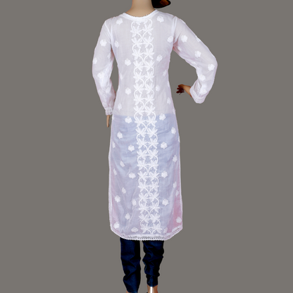 Cotton Chikankari Kurta (White)