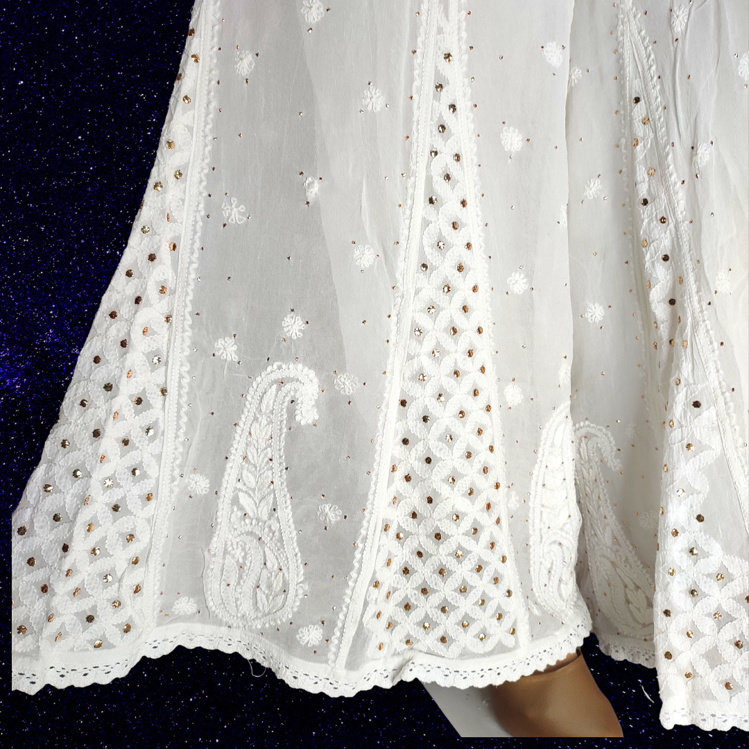 Palazzo | Viscose Georgette | White