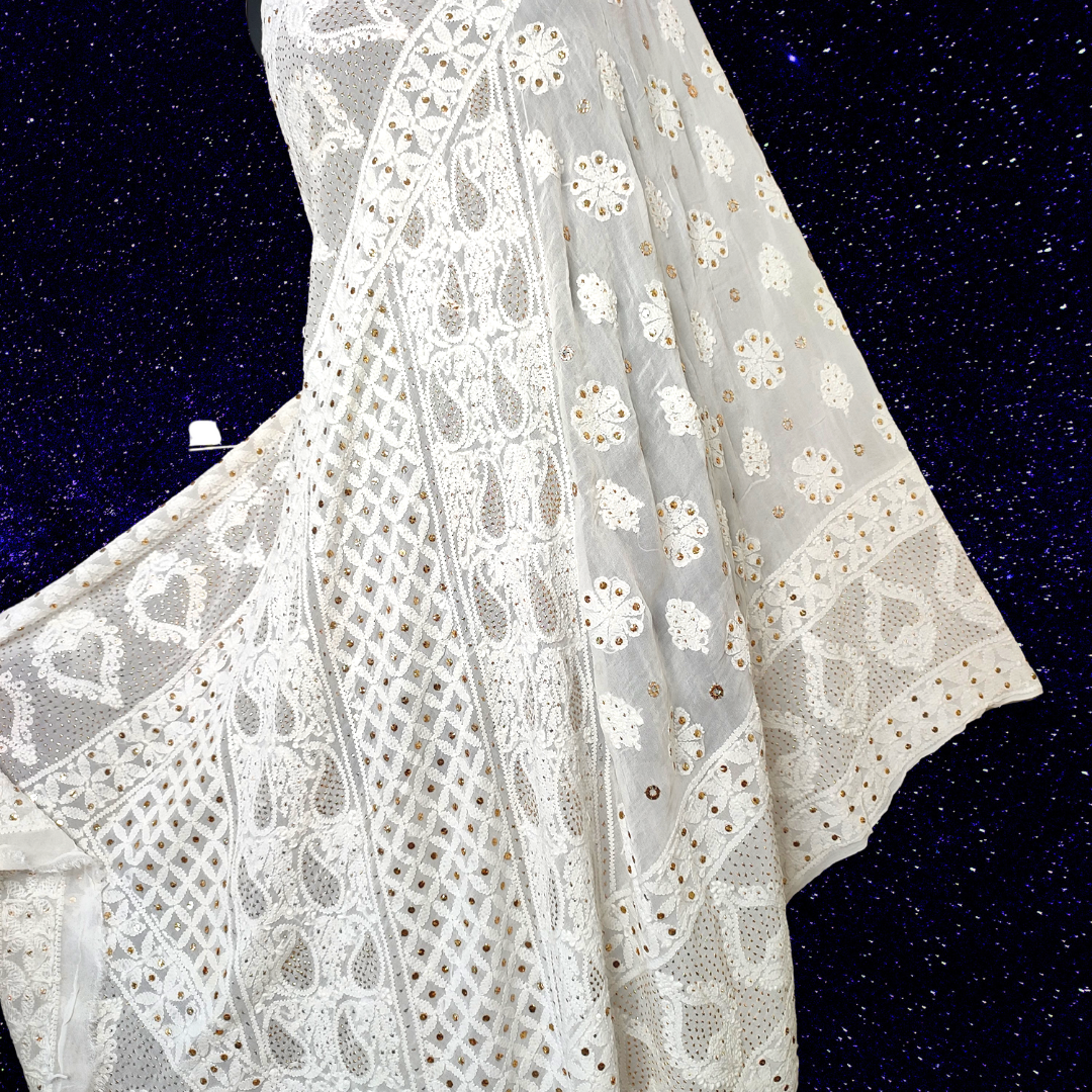 Viscose Georgette Dupatta | White