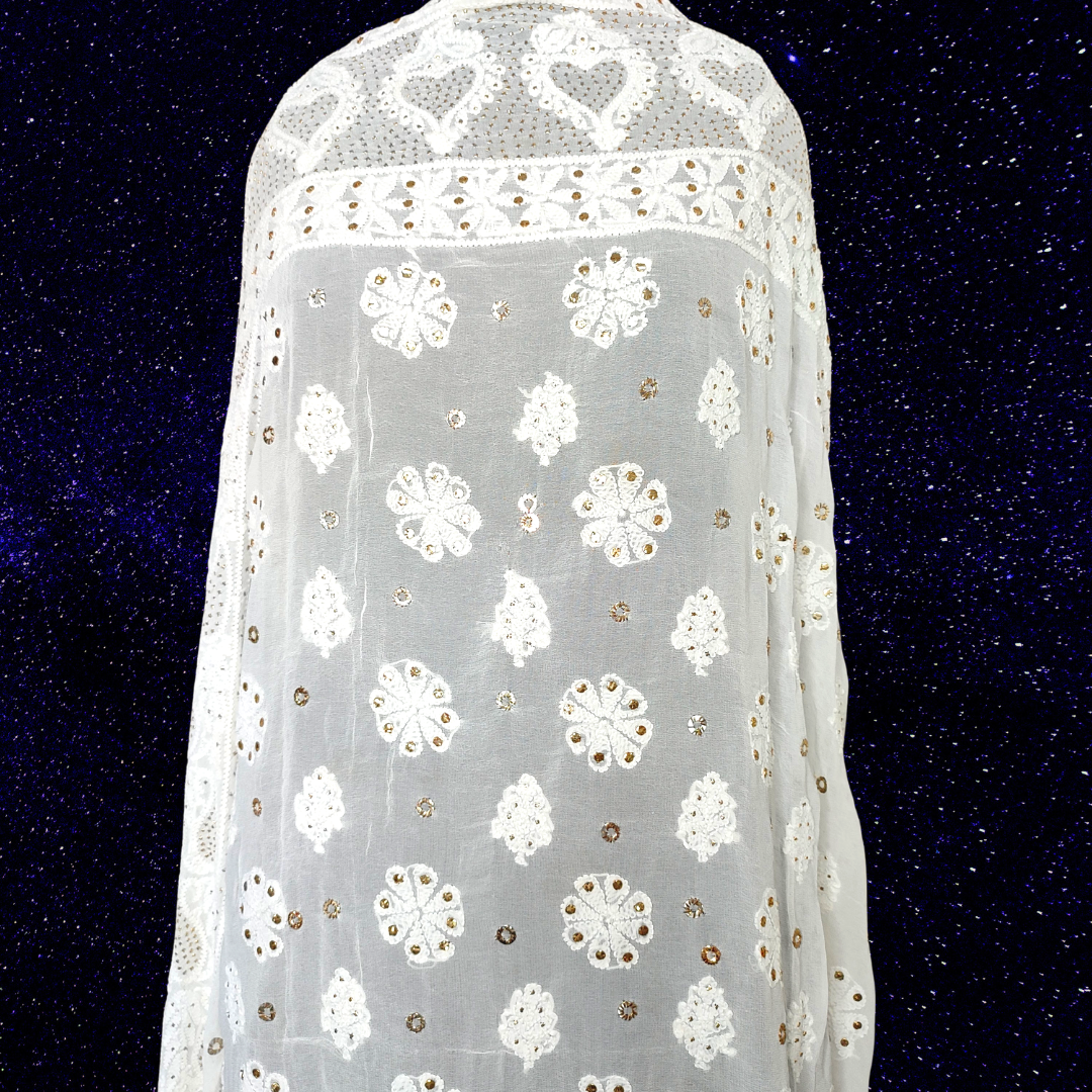 Viscose Georgette Dupatta | White